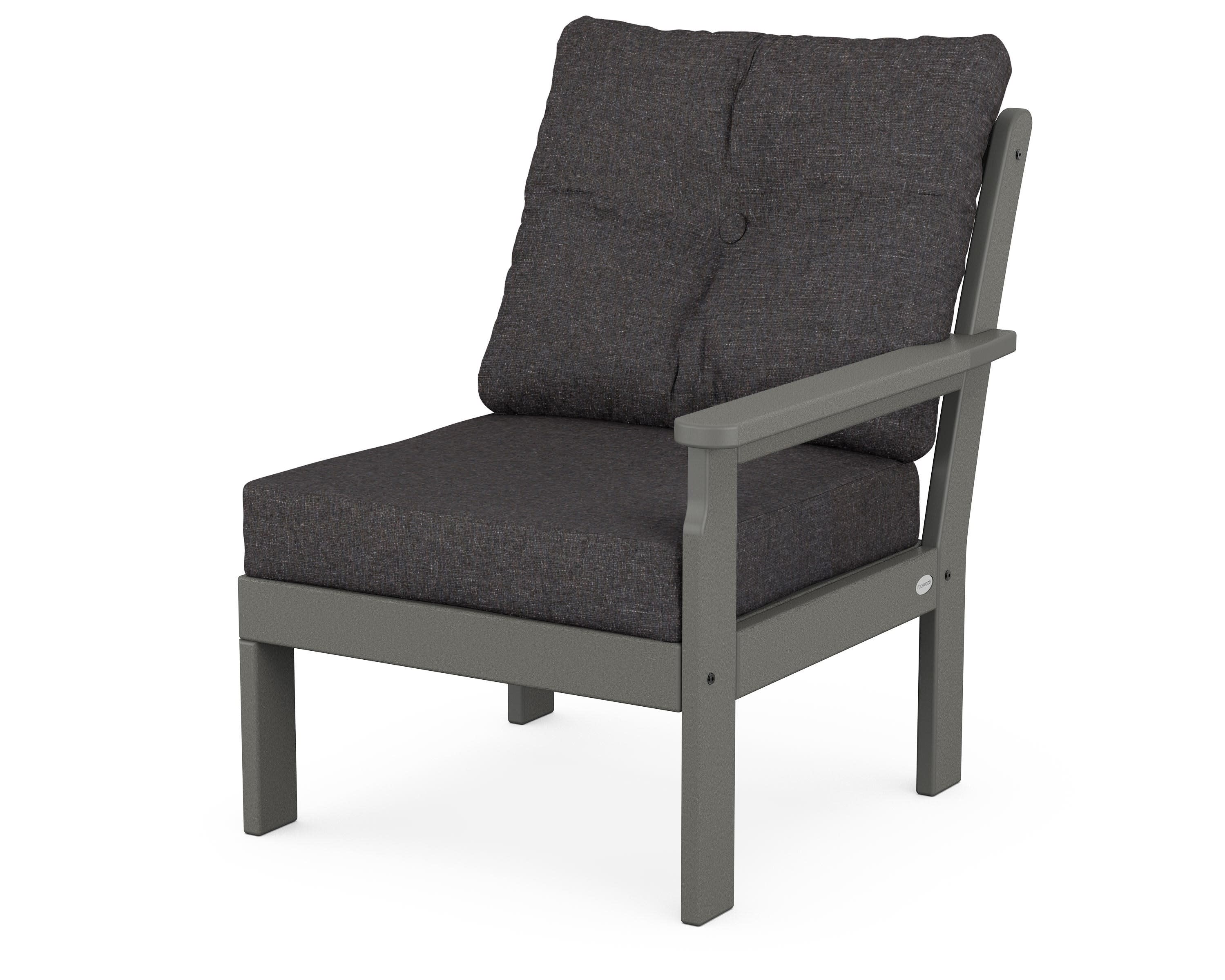 Vineyard Modular Right Arm Chair in Slate Grey / Ash Charcoal