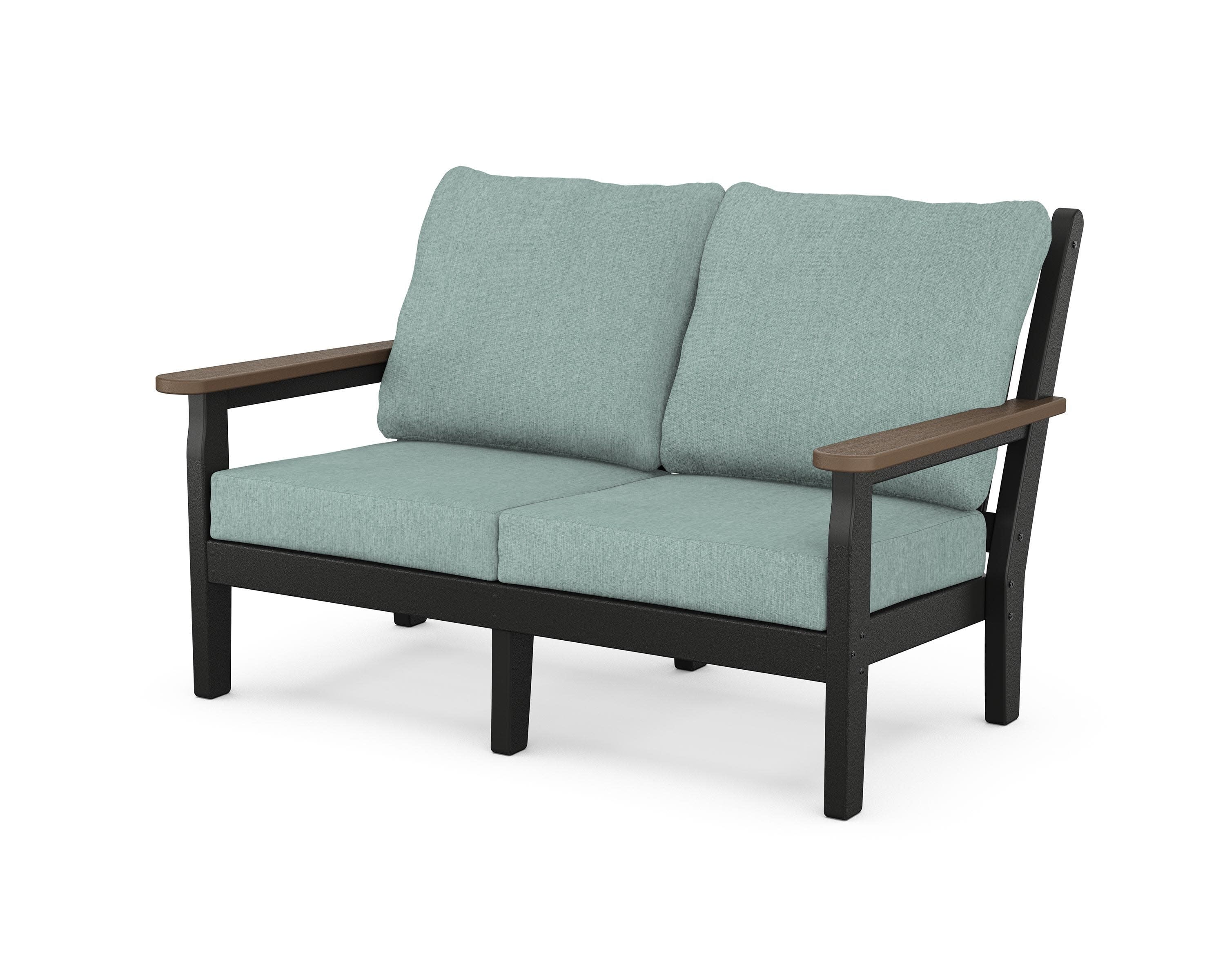 Chippendale Deep Seating Loveseat in Black / Kona / Glacier Spa