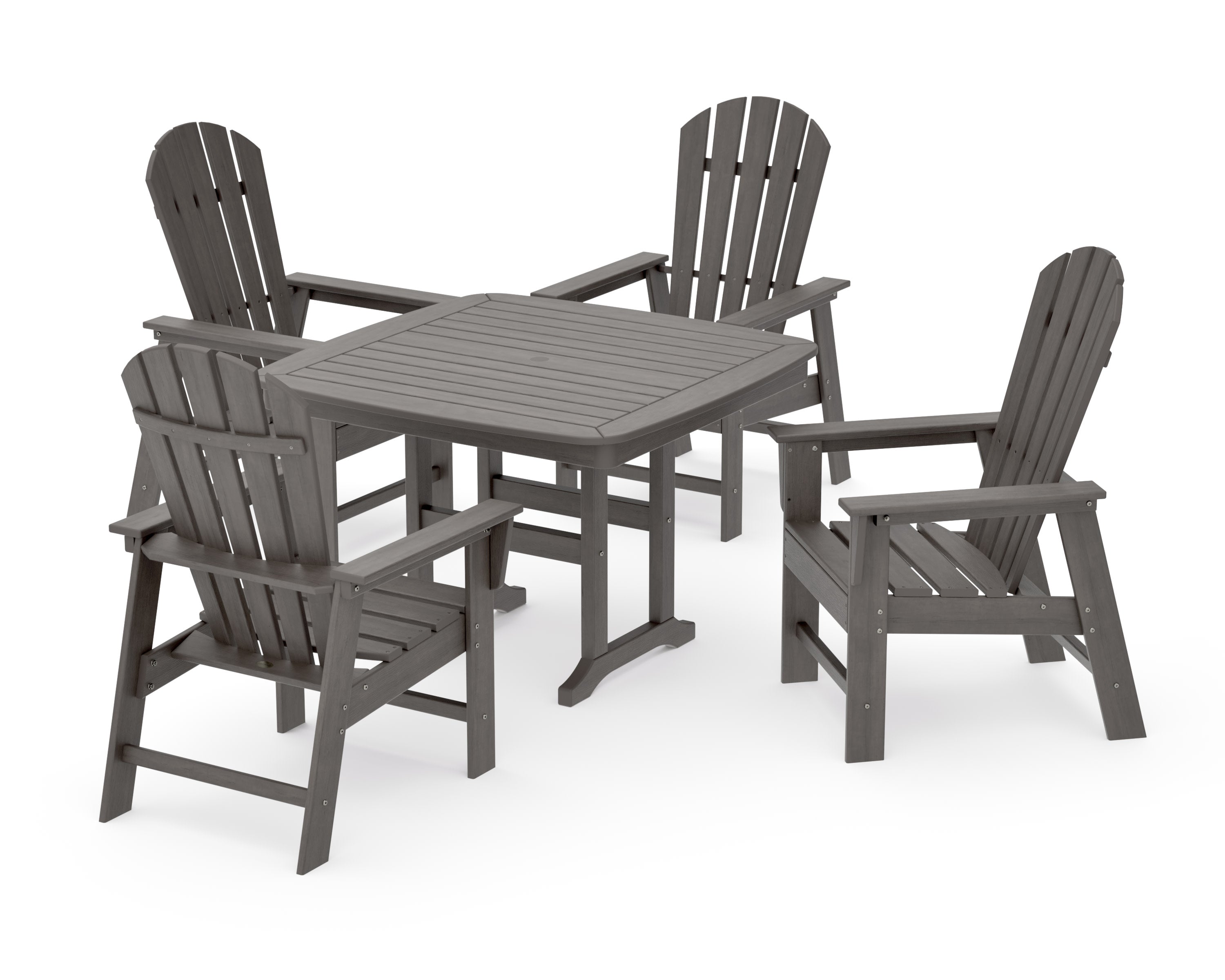 South Beach 5-Piece Dining Set with Trestle Legs in Driftwood