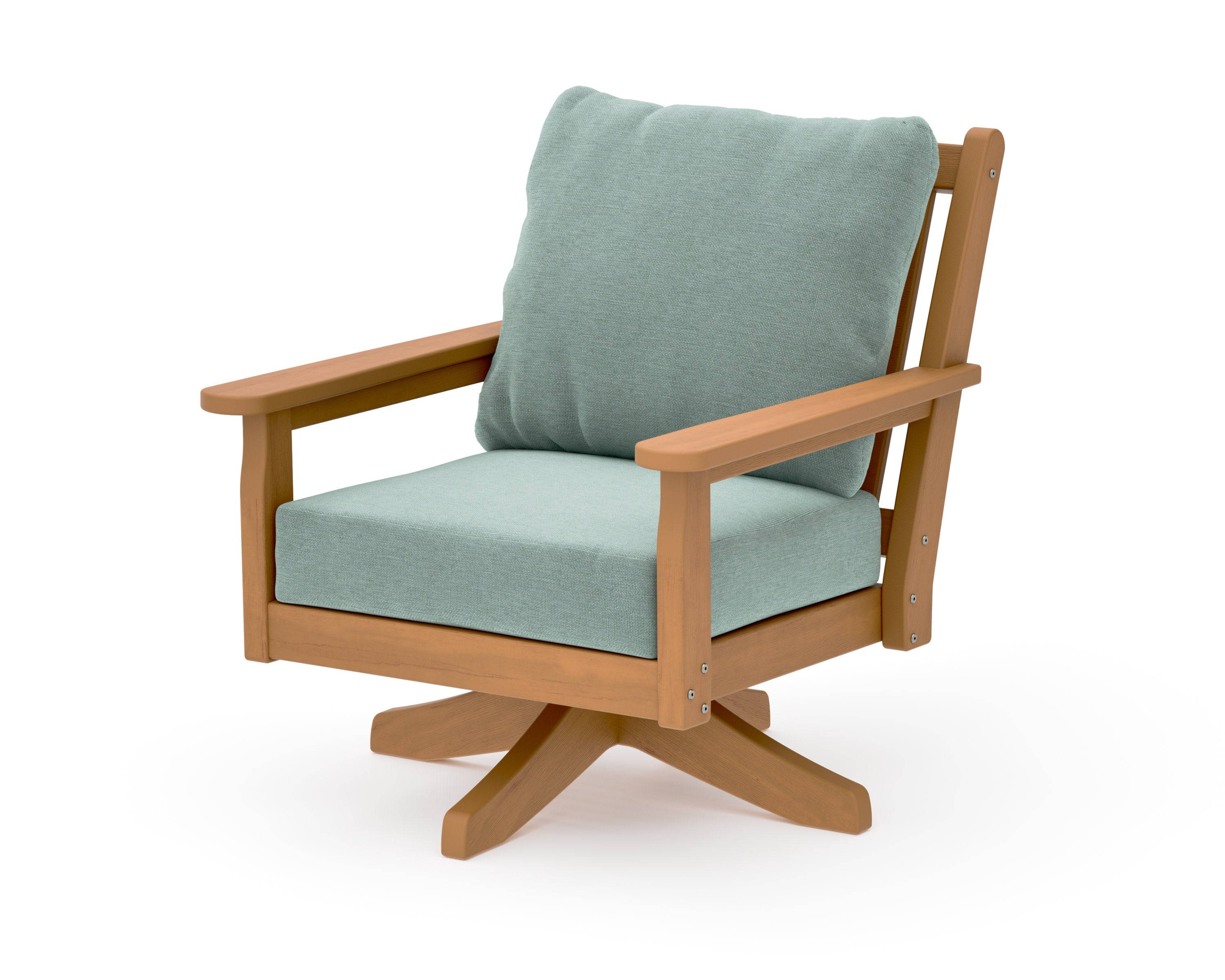 Chippendale Deep Seating Swivel Chair in Natural / Glacier Spa