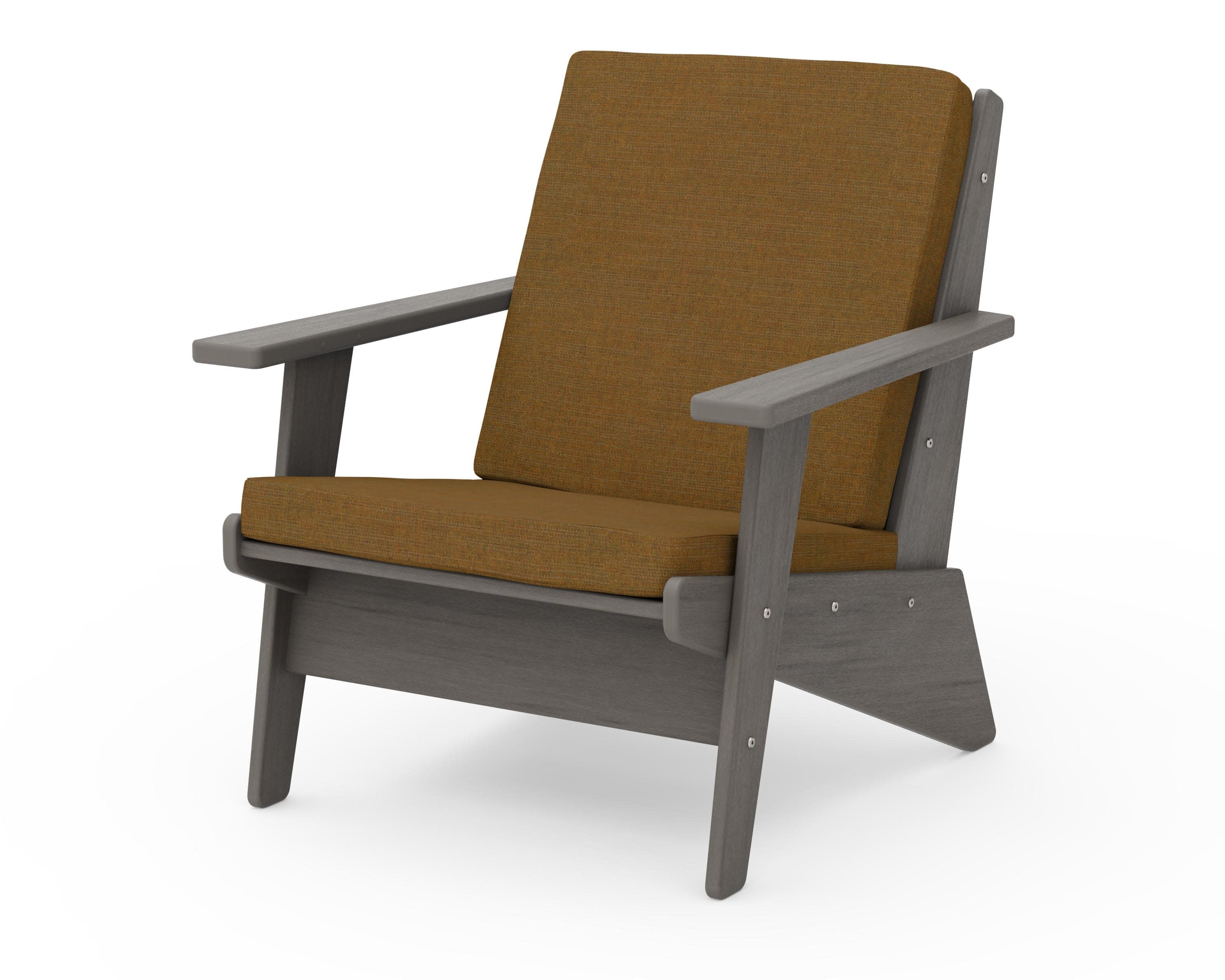 Riviera Modern Lounge Chair in Driftwood / Exhale Teak