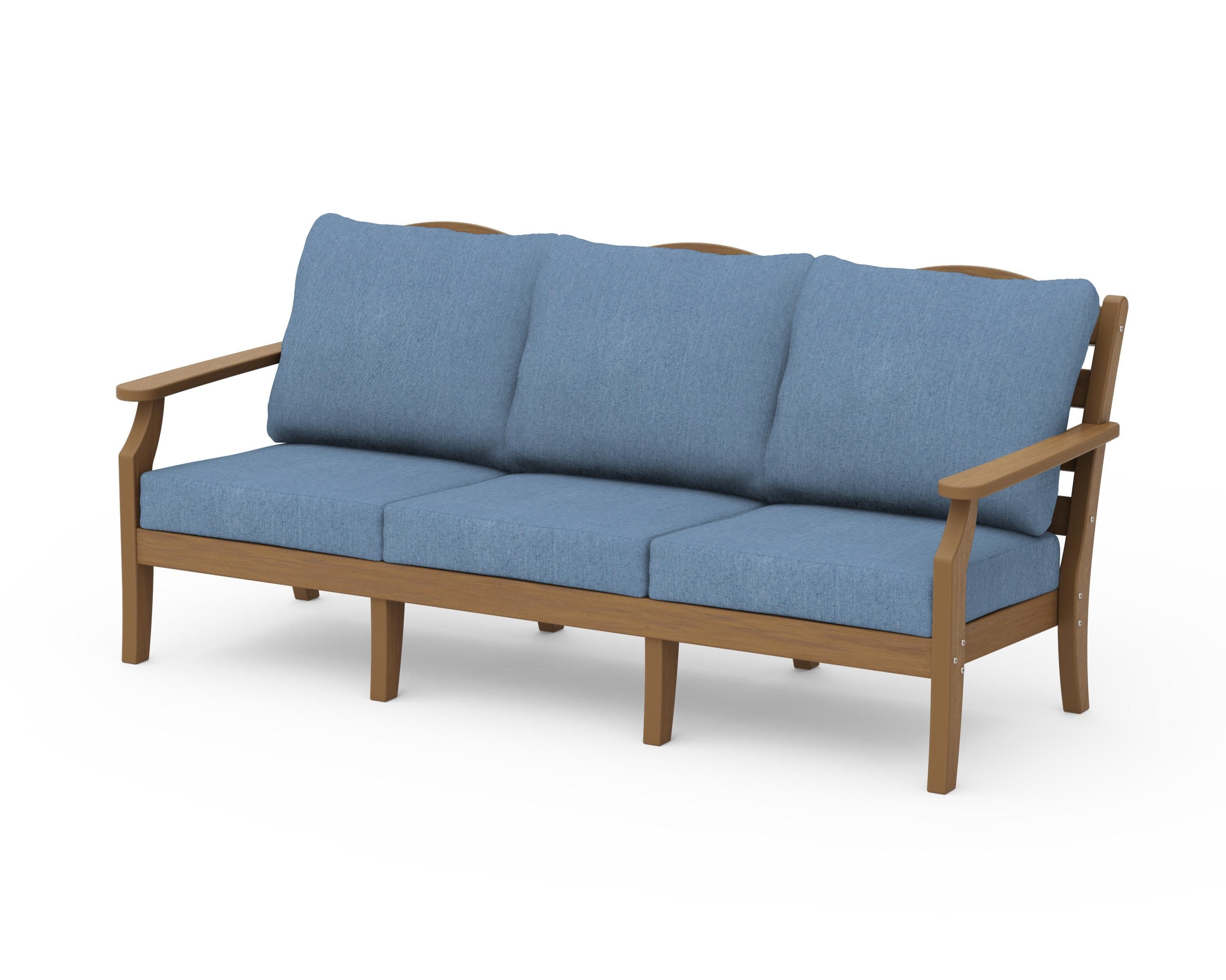 Savannah Deep Seating Sofa in Natural / Sky Blue