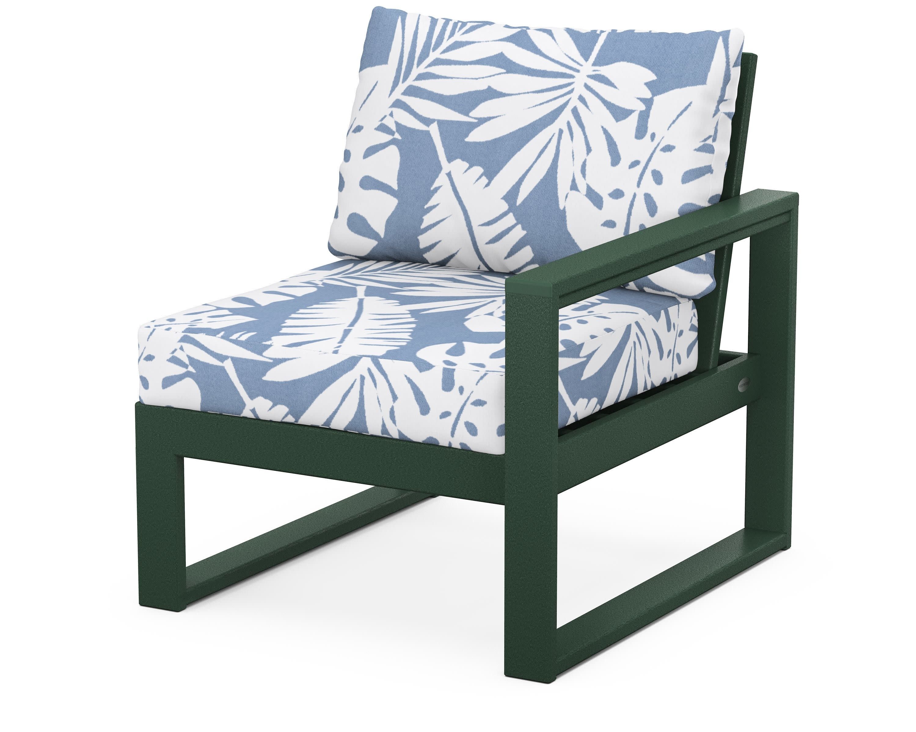 EDGE Modular Right Arm Chair in Green / Leaf Sky Blue