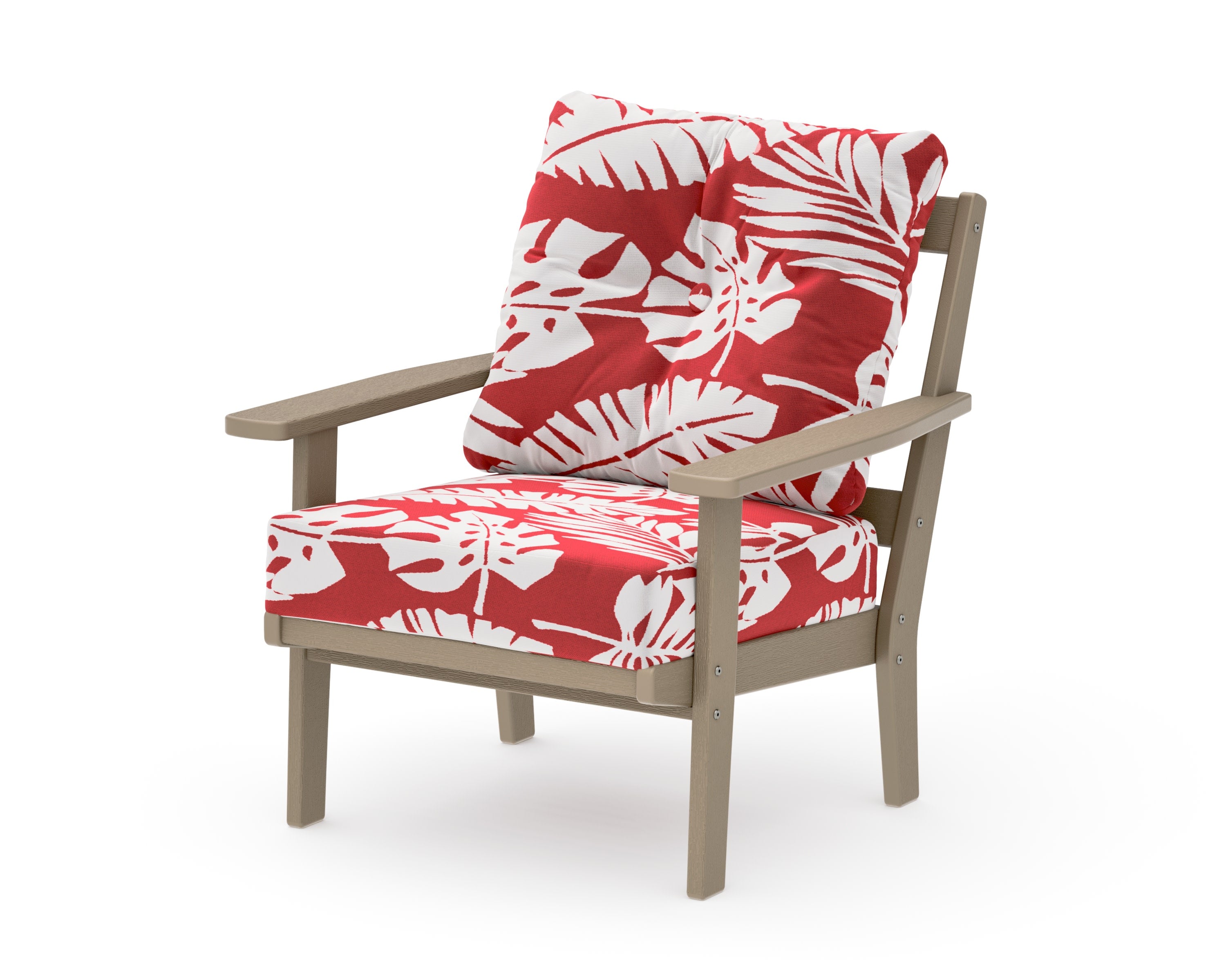 Oxford Deep Seating Chair in Vintage Sahara / Leaf Crimson