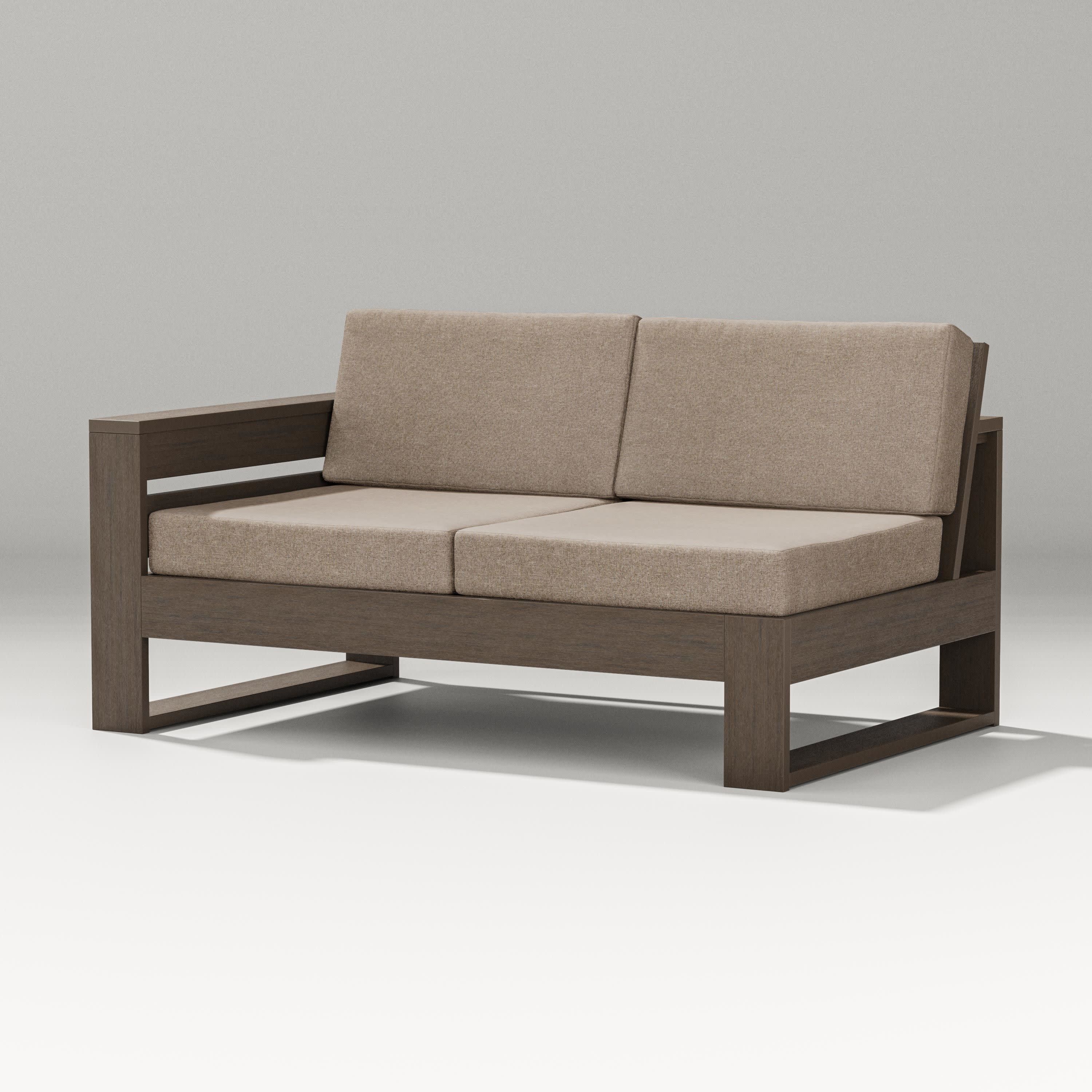 Latitude Modular Left Arm Loveseat in Kona / Spiced Burlap