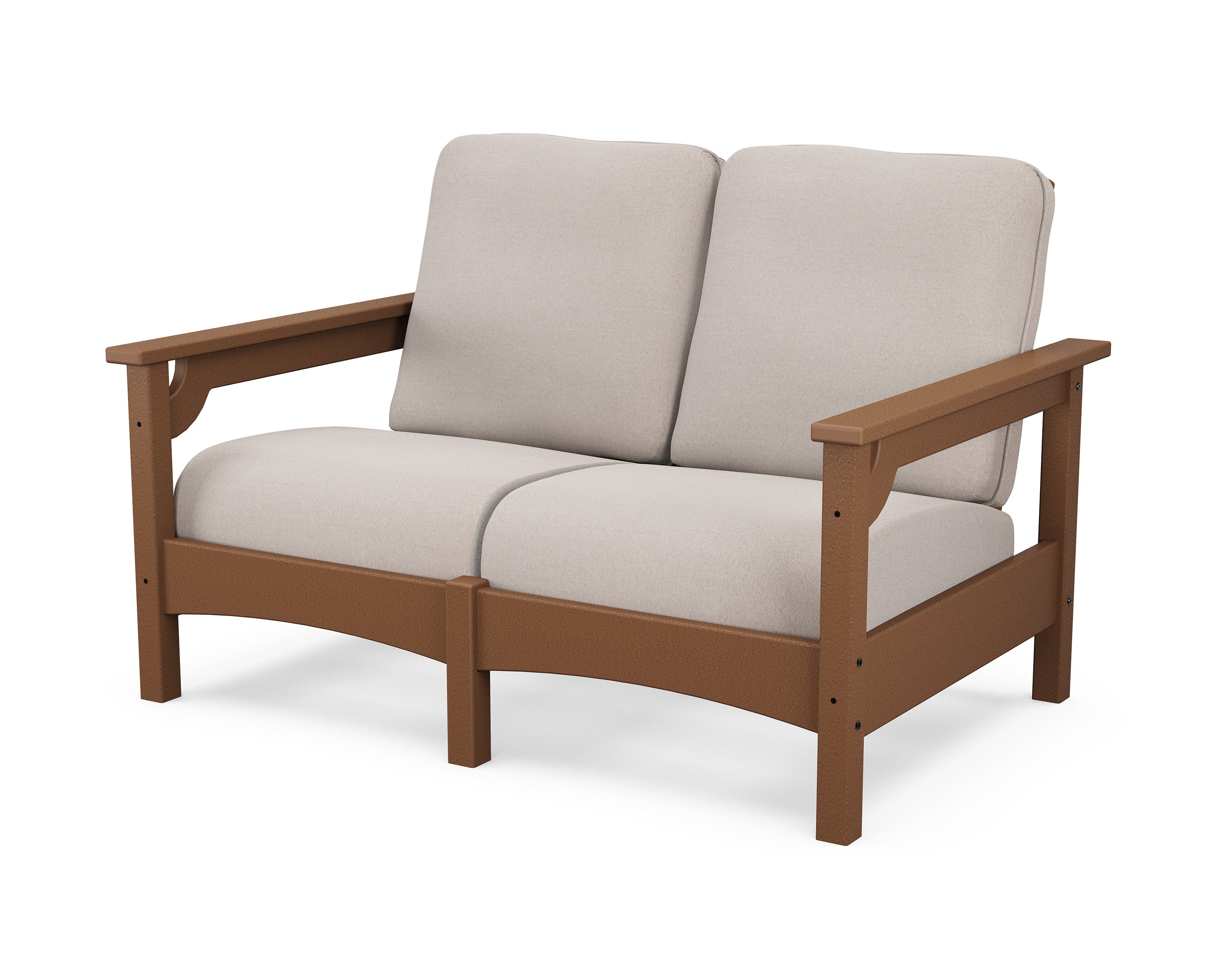 Club Loveseat in Teak / Dune Burlap
