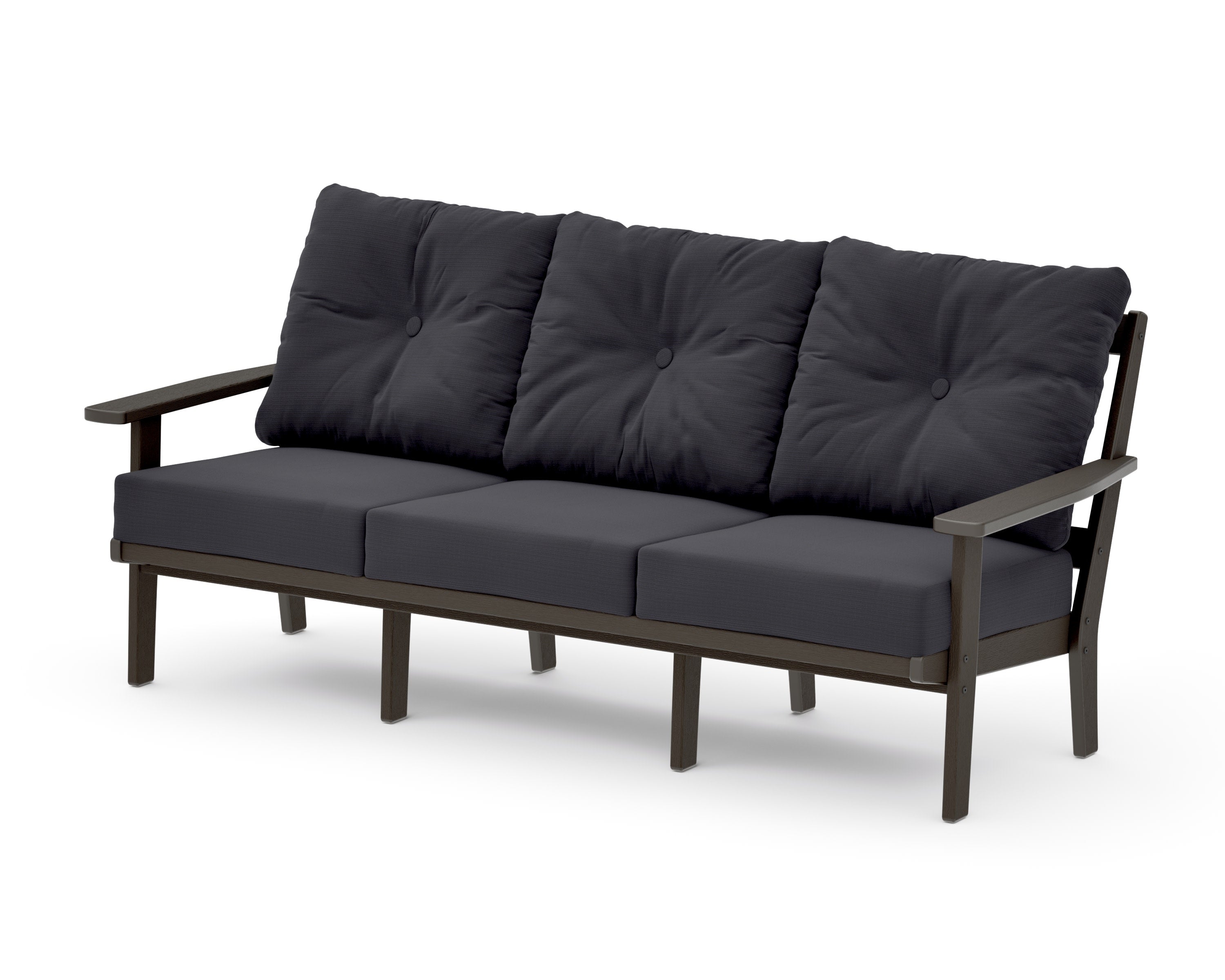 Oxford Deep Seating Sofa in Vintage Coffee / Midnight Linen