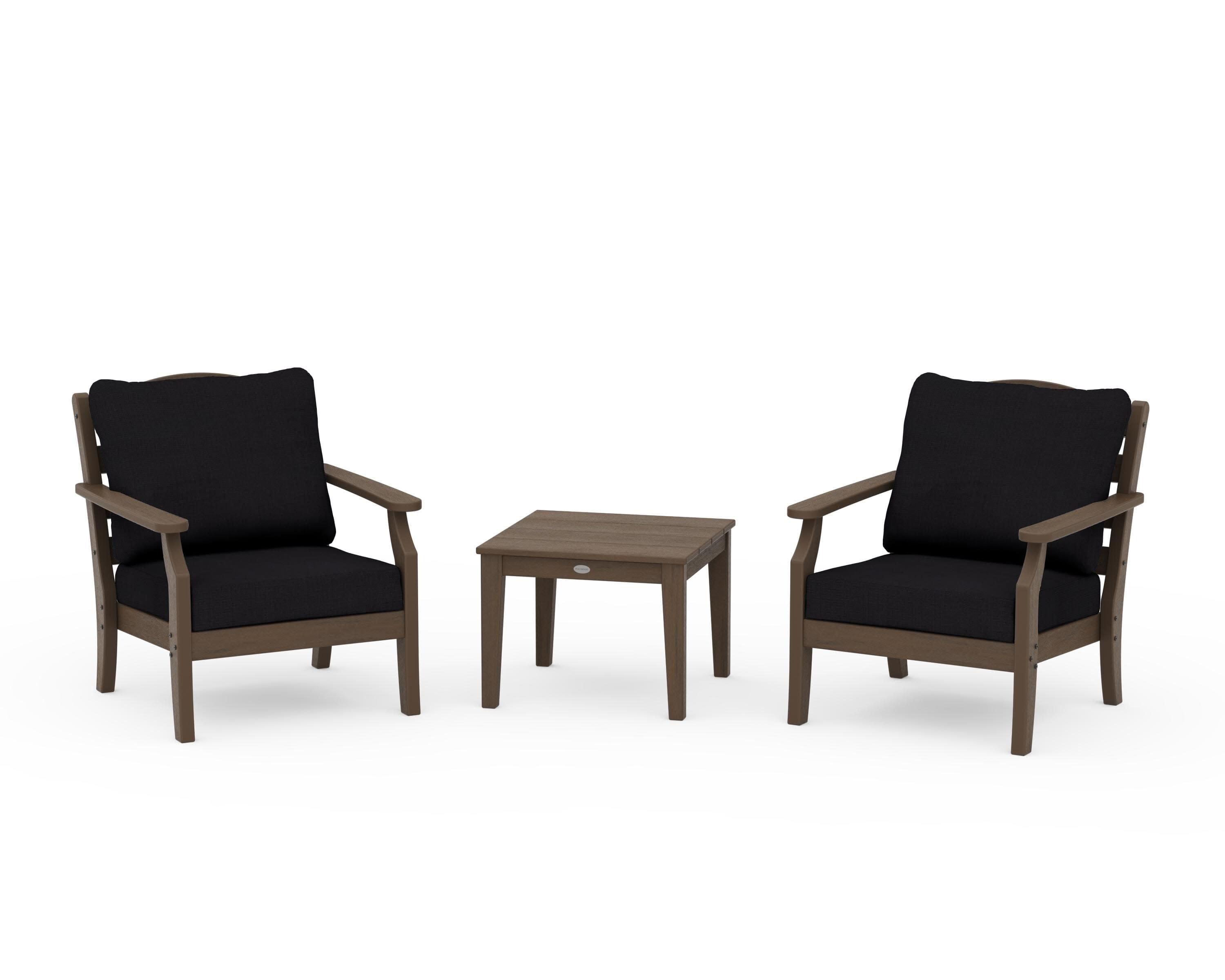 Savannah 3-Piece Deep Seating Set in Kona / Midnight Linen