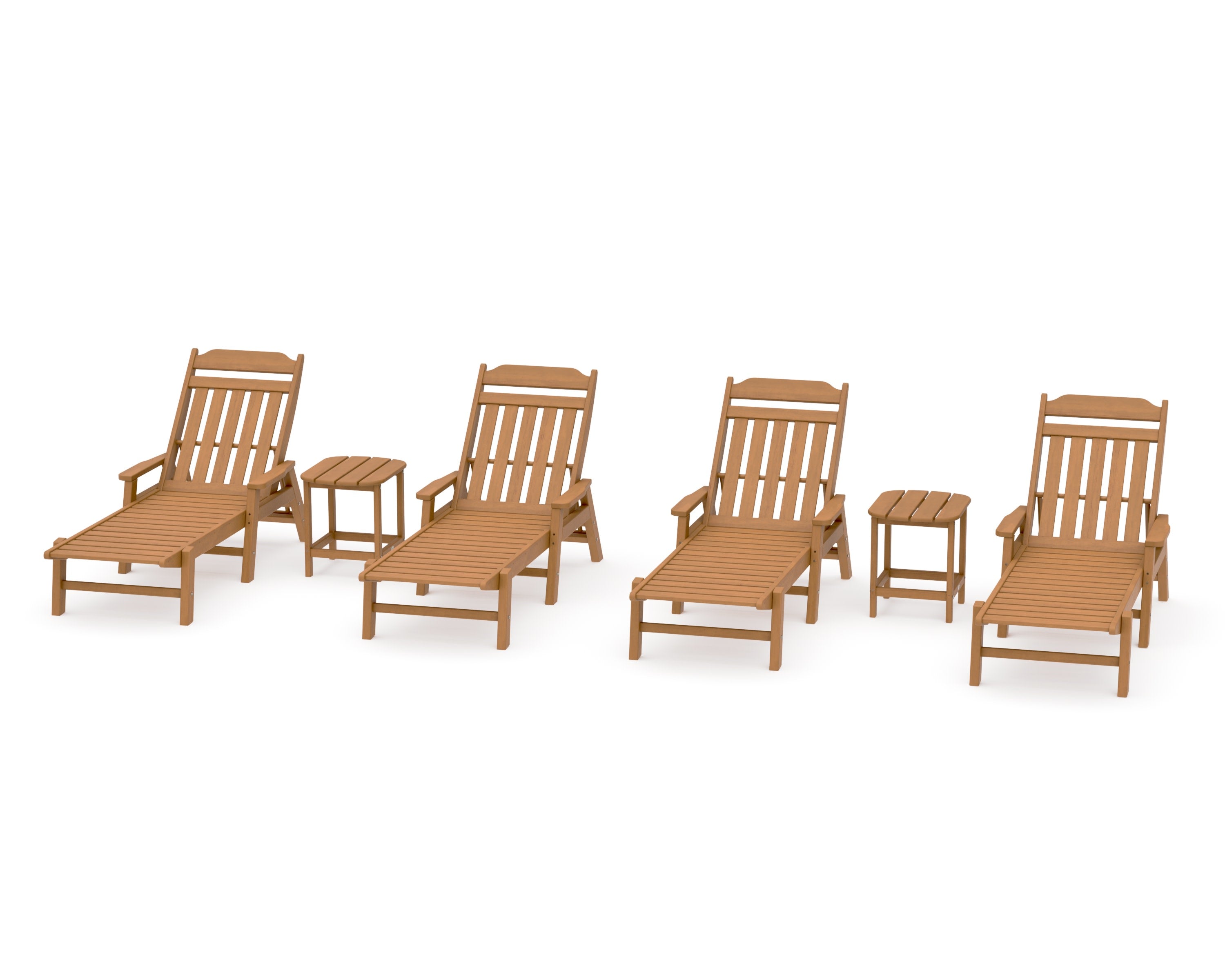 Cottage 6-Piece Chaise Set with Arms in Natural