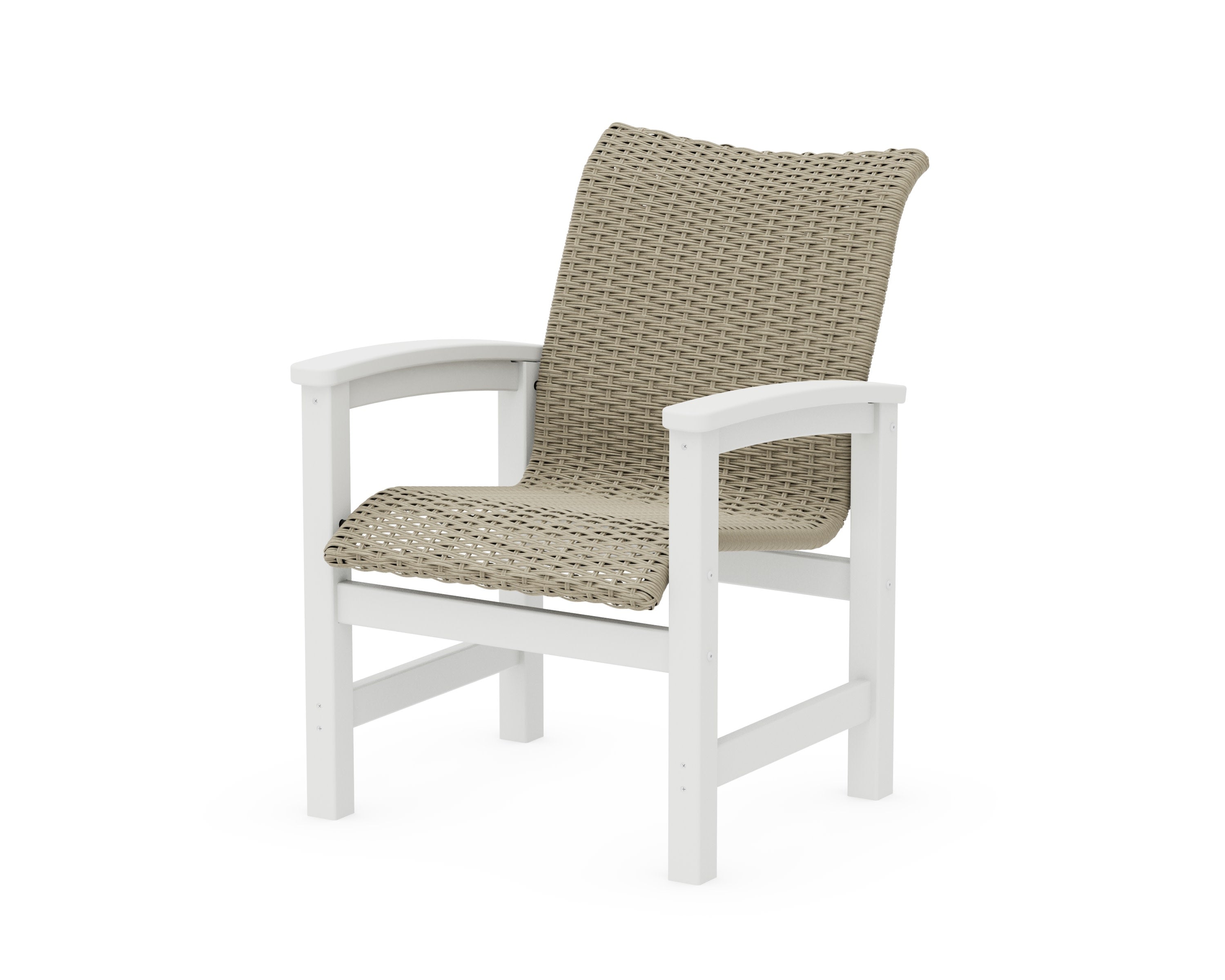 Coastal Woven Dining Chair in White / Dune Grass
