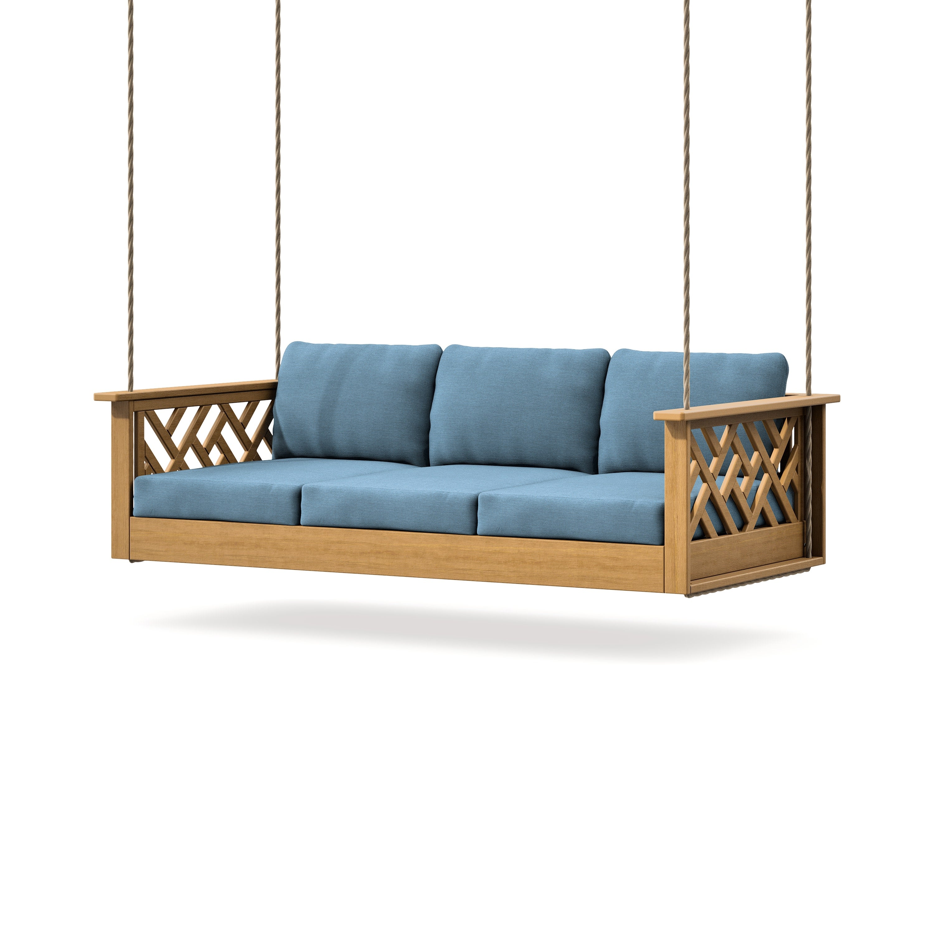 Chippendale Daybed Swing in Natural / Sky Blue