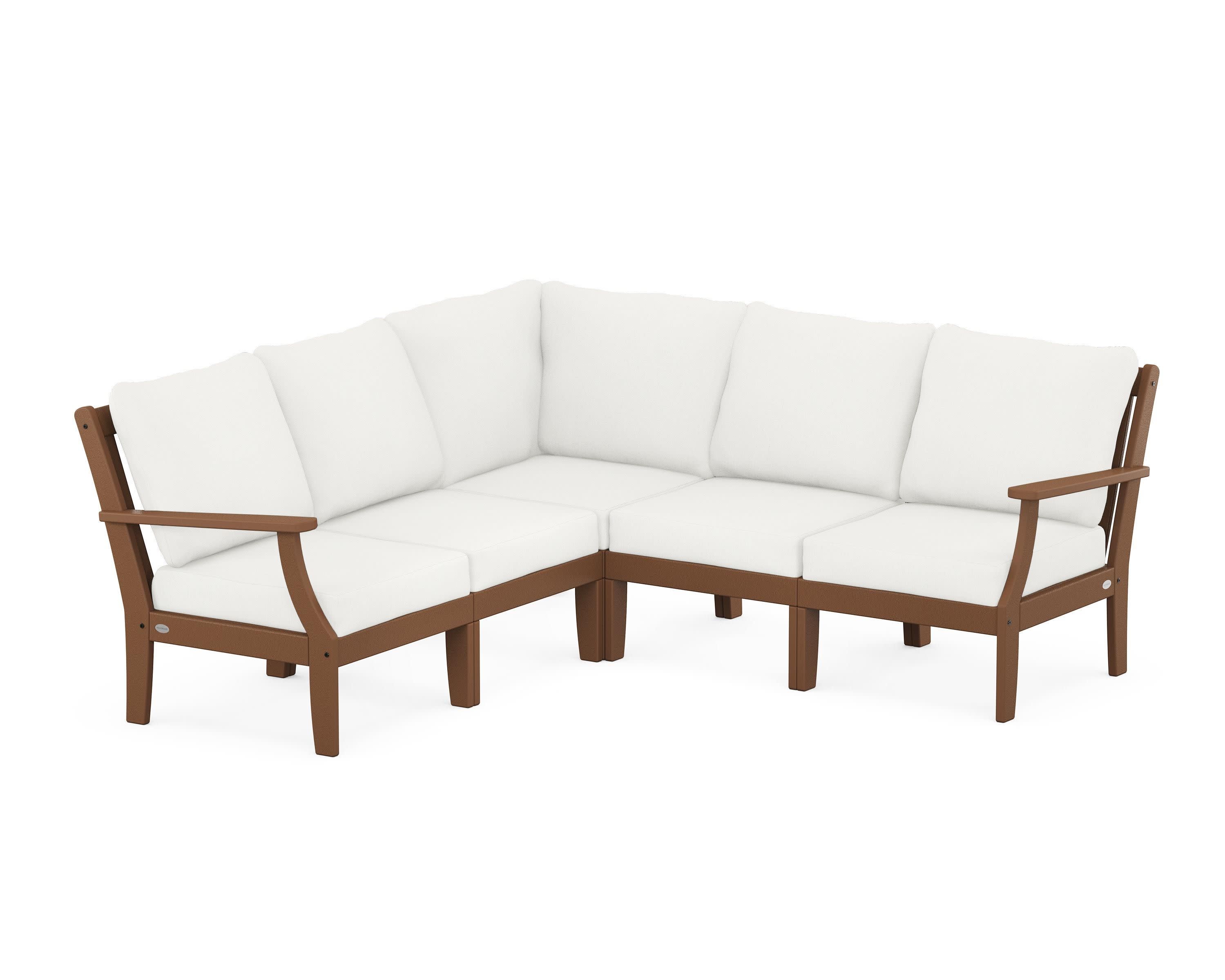 Braxton Modular 5-Piece Deep Seating Set in Teak / Natural Linen