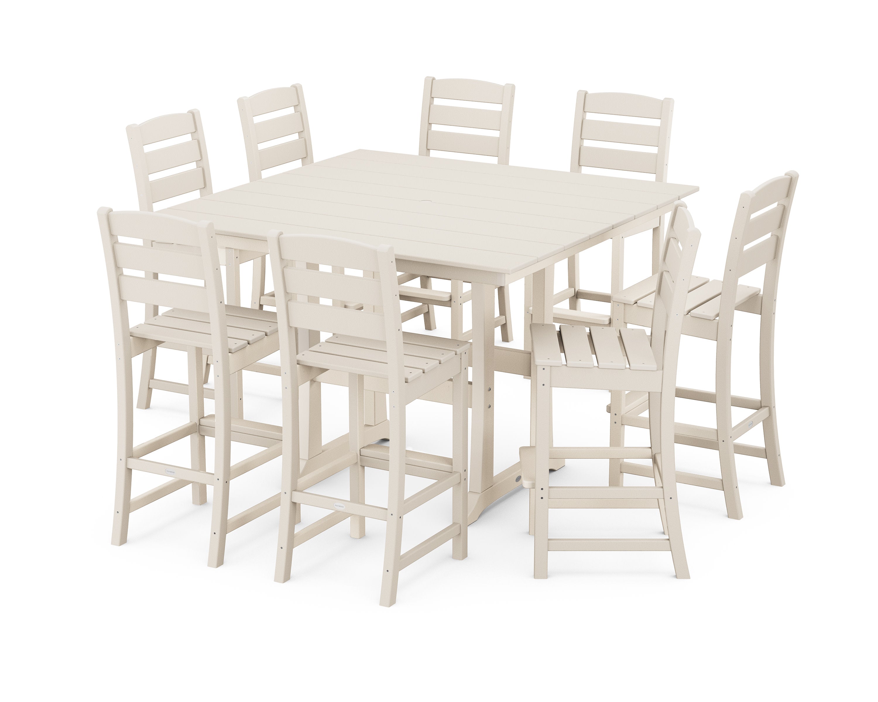Lakeside 9-Piece Bar Side Chair Set in Sand