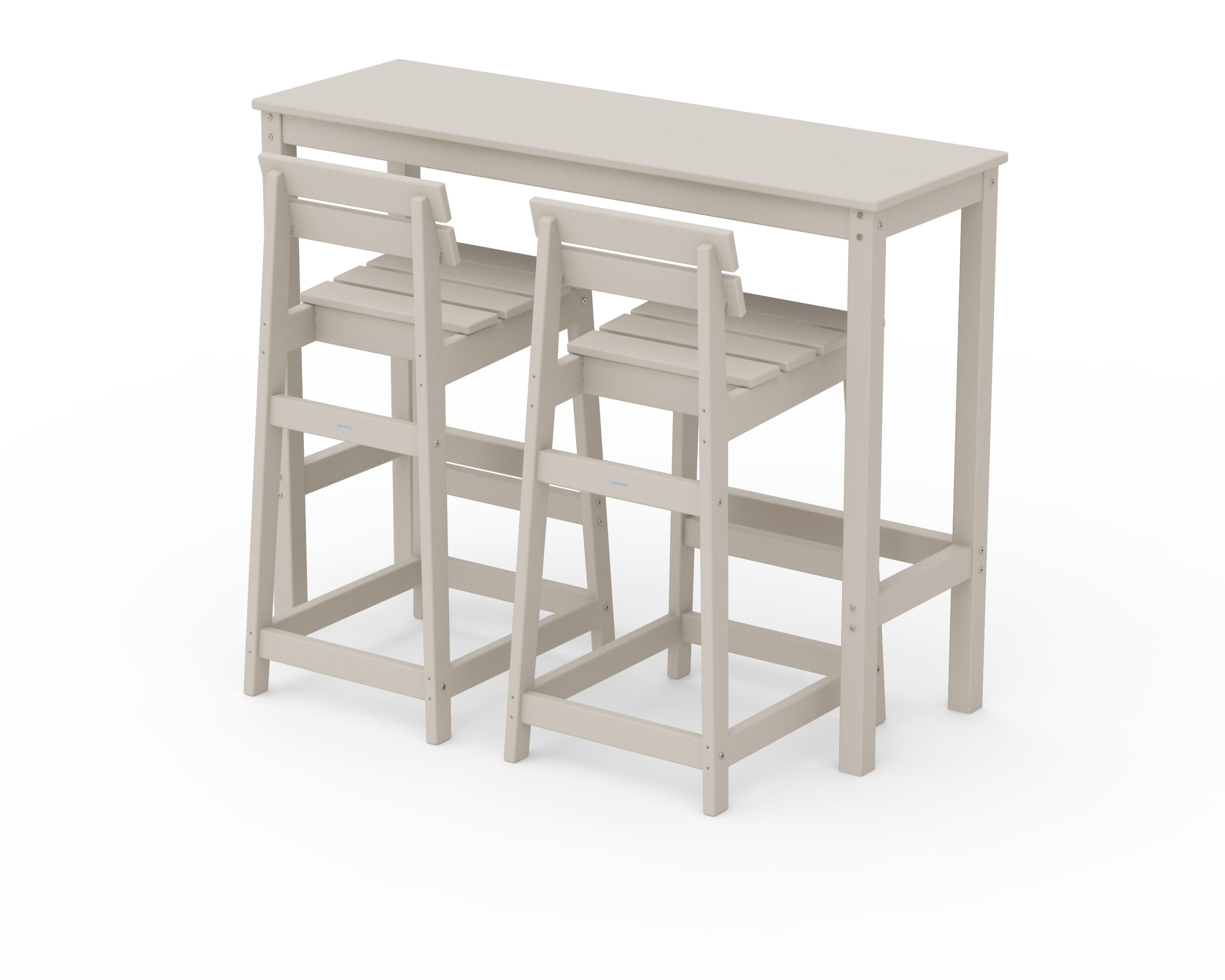 Modern Studio Plaza Lowback Bar Chair 3-Piece Balcony Set in Sand