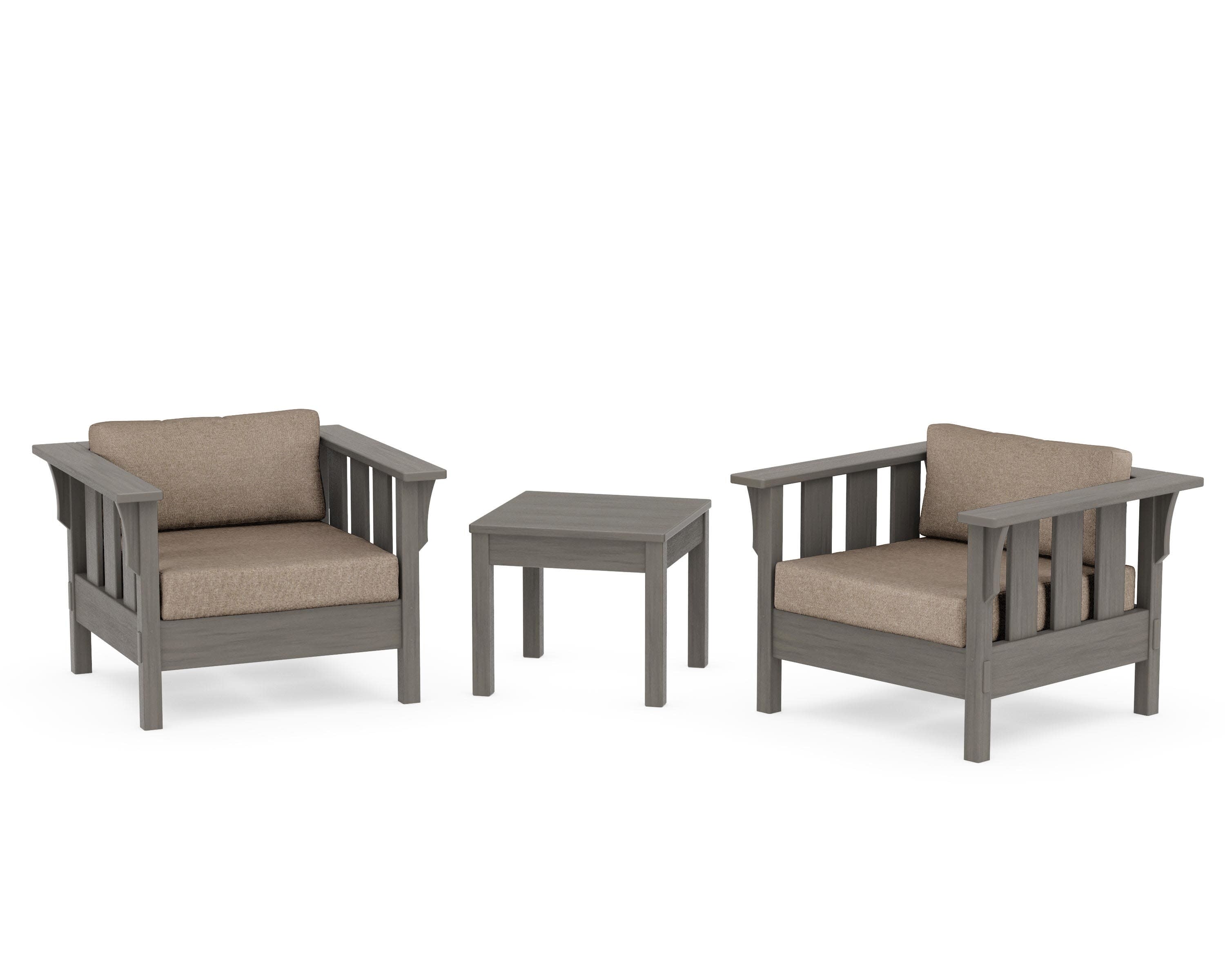 Acadia 3-Piece Deep Seating Set in Driftwood / Spiced Burlap