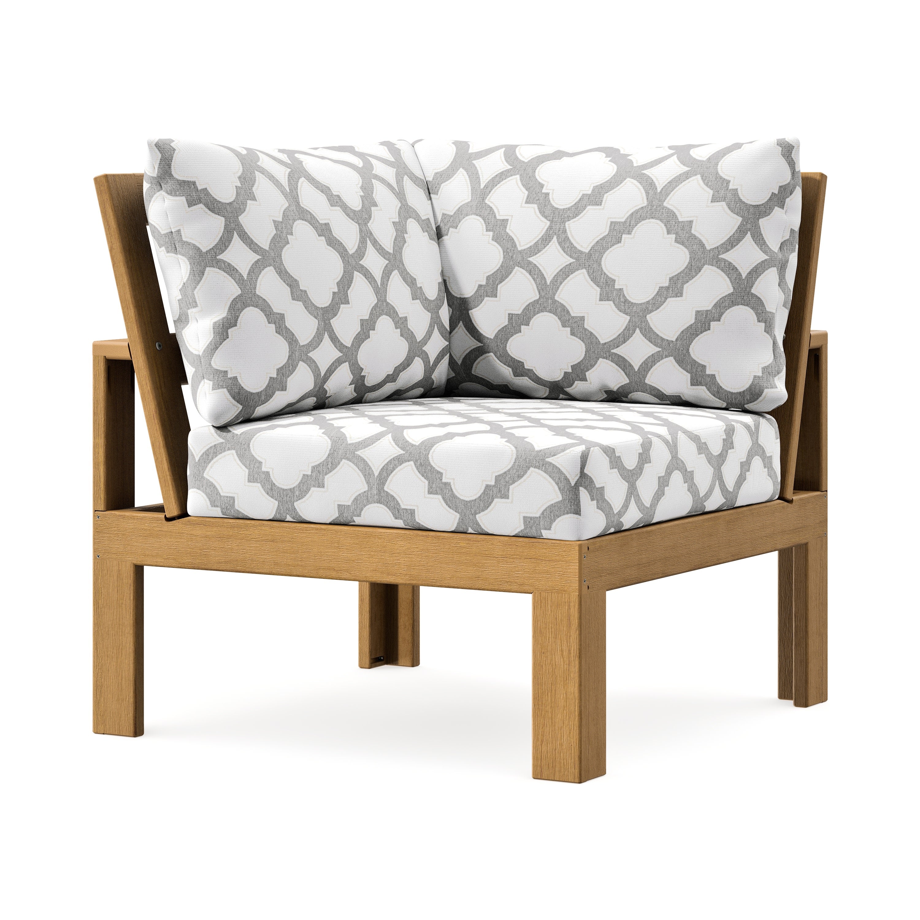 Modular Corner Chair in Natural / Trellis Grey Mist