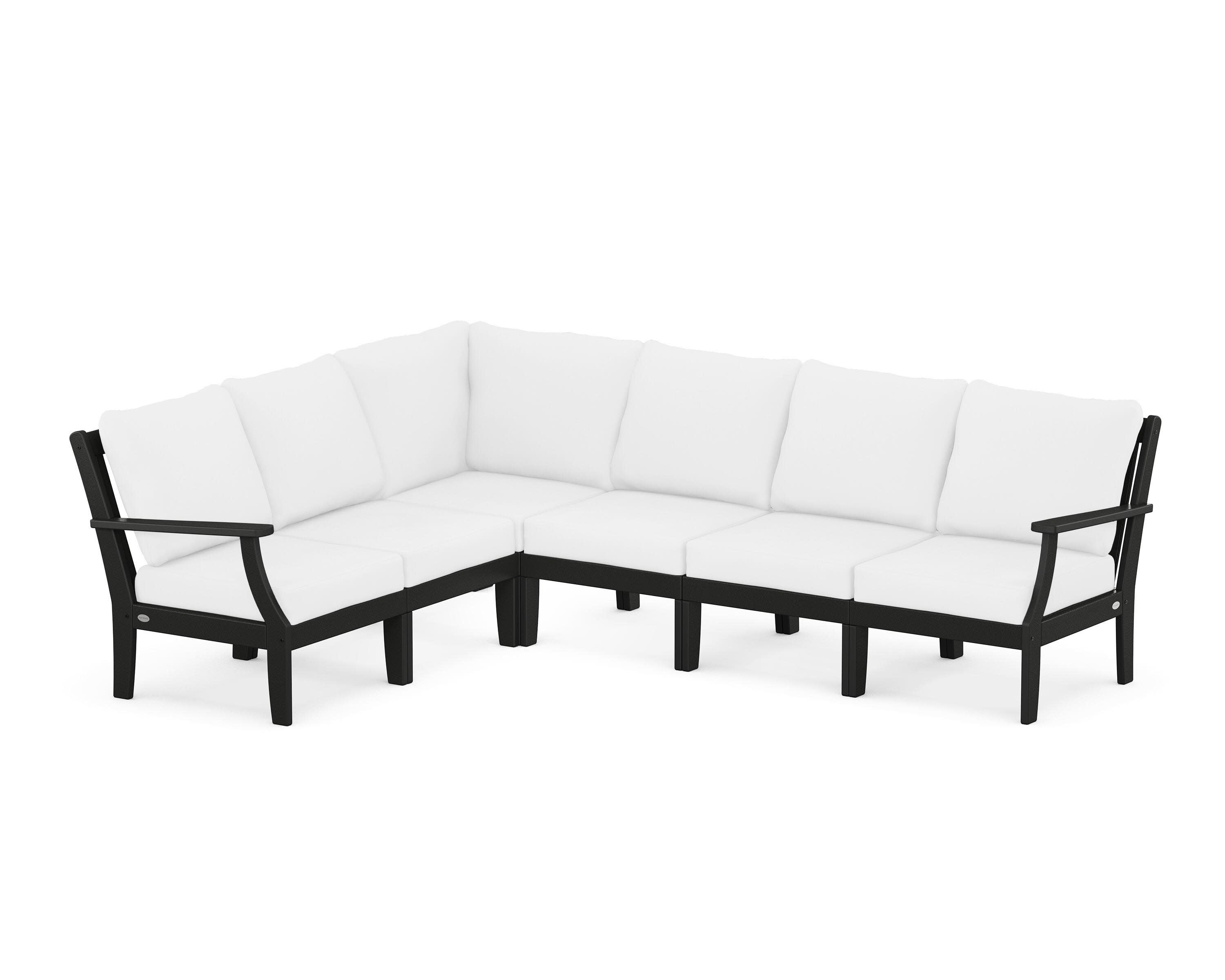 Braxton Modular 6-Piece Deep Seating Set in Black / Natural