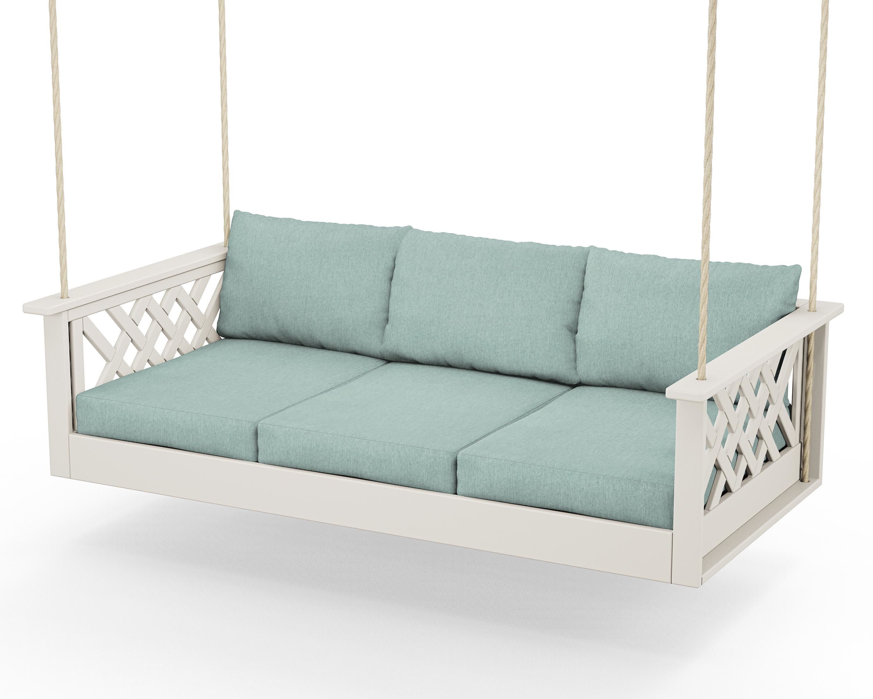 Wovendale Daybed Swing in Sand / Glacier Spa