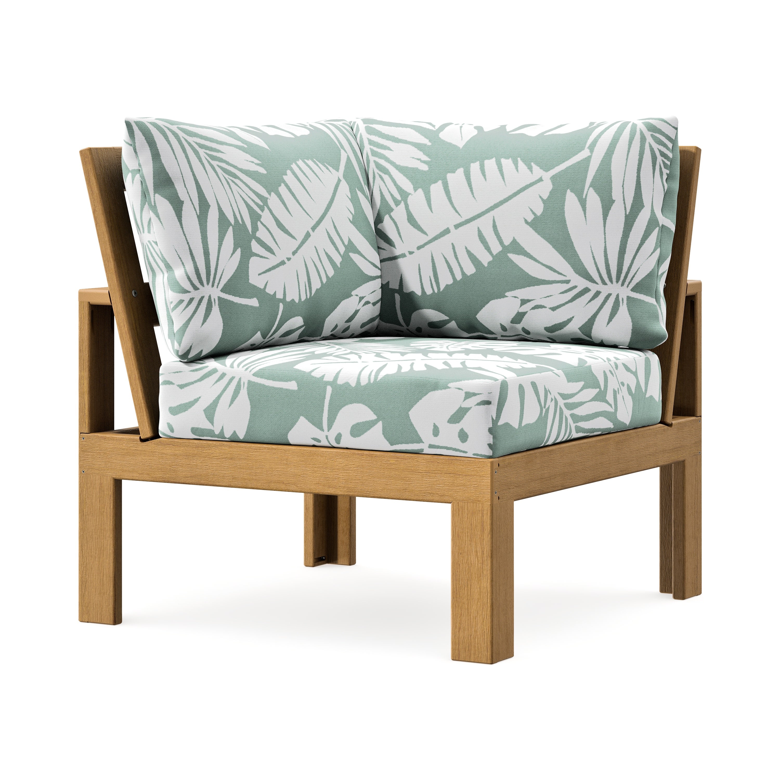 Modular Corner Chair in Natural / Leaf Glacier Spa