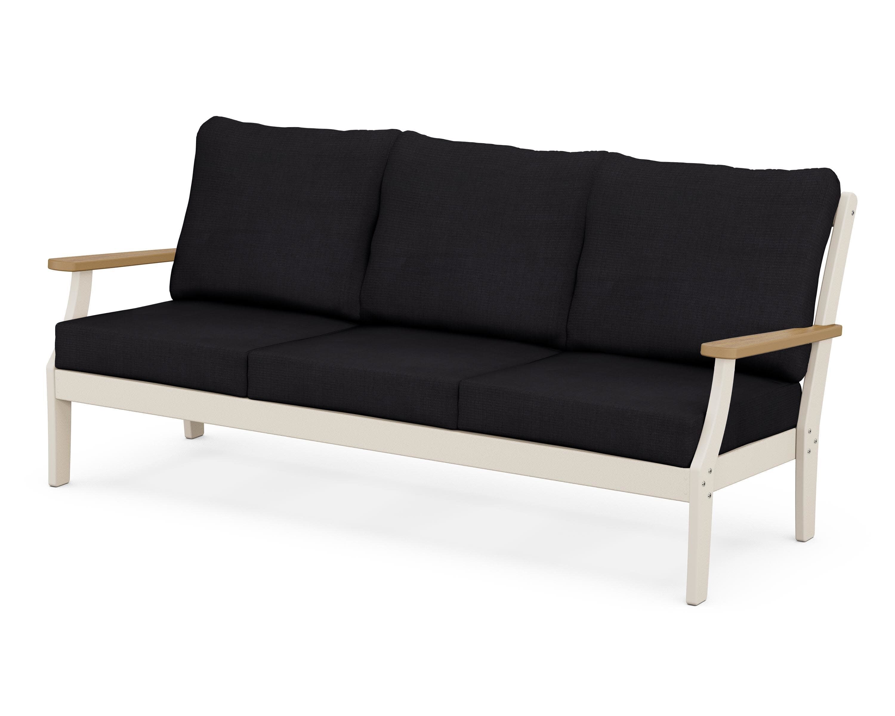 Braxton Deep Seating Sofa in Sand / Natural / Midnight Linen