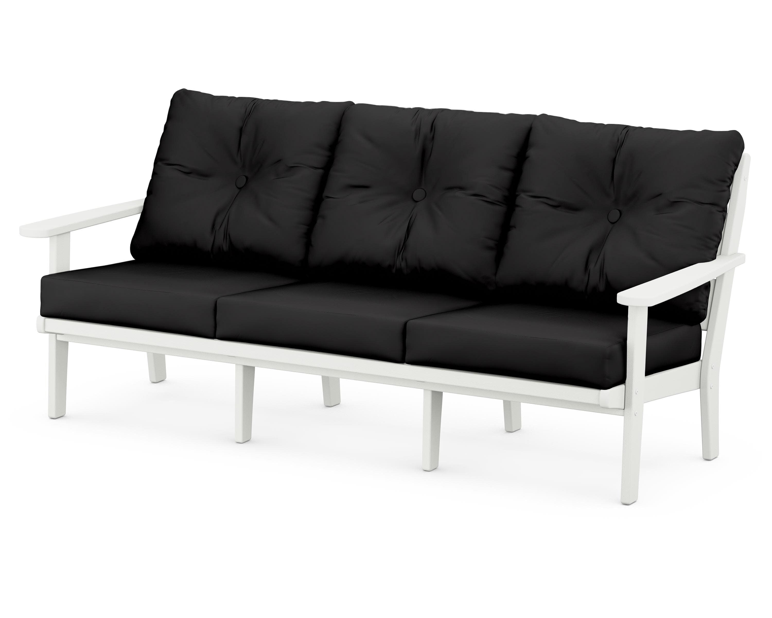 Lakeside Deep Seating Sofa in Vintage White / Canvas Black