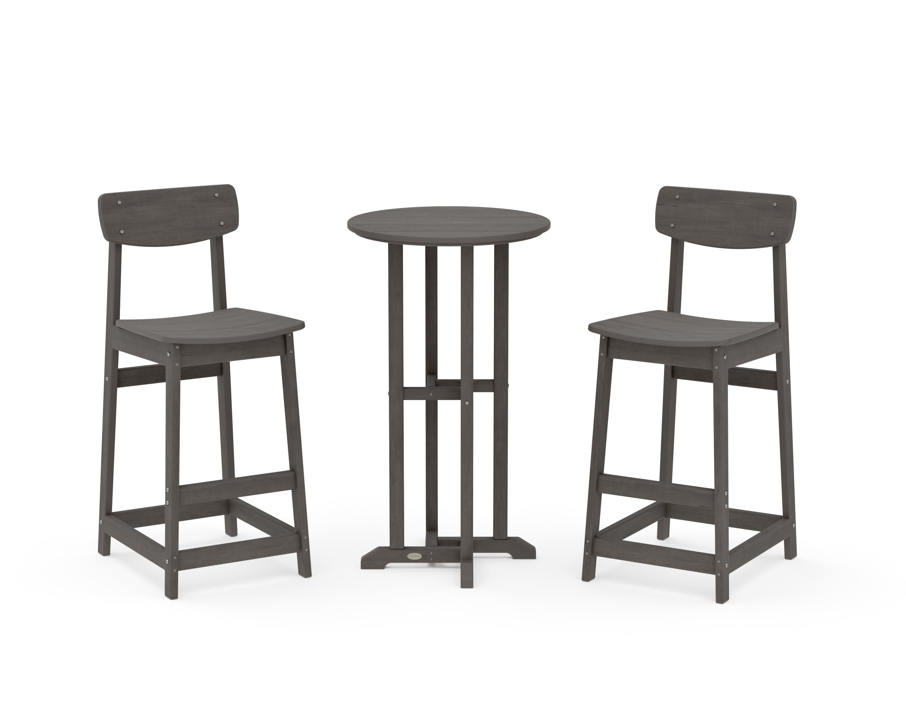 Modern Studio Urban Bar Chair 3-Piece Bistro Set in Driftwood