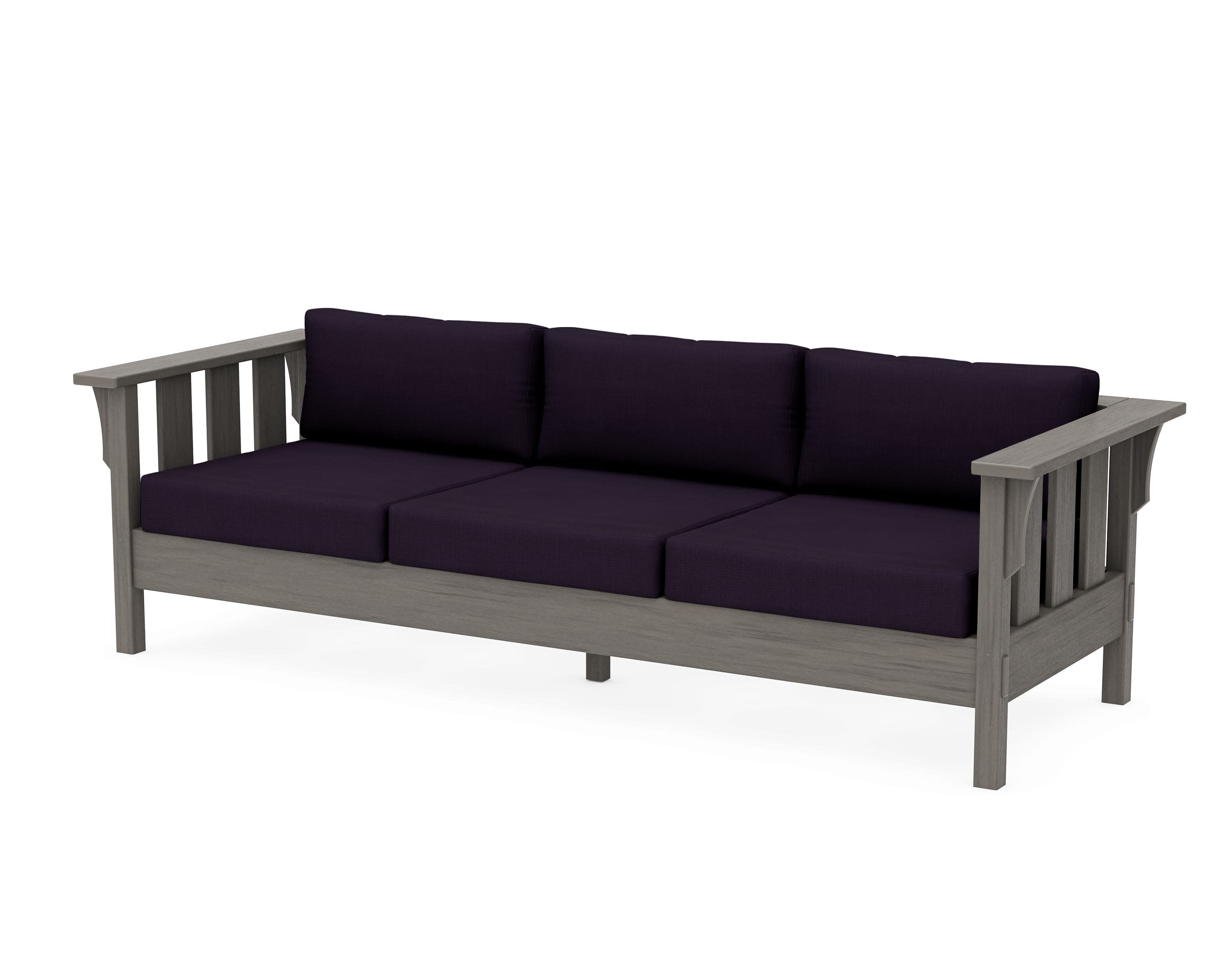Acadia Deep Seating Sofa in Driftwood / Navy Linen