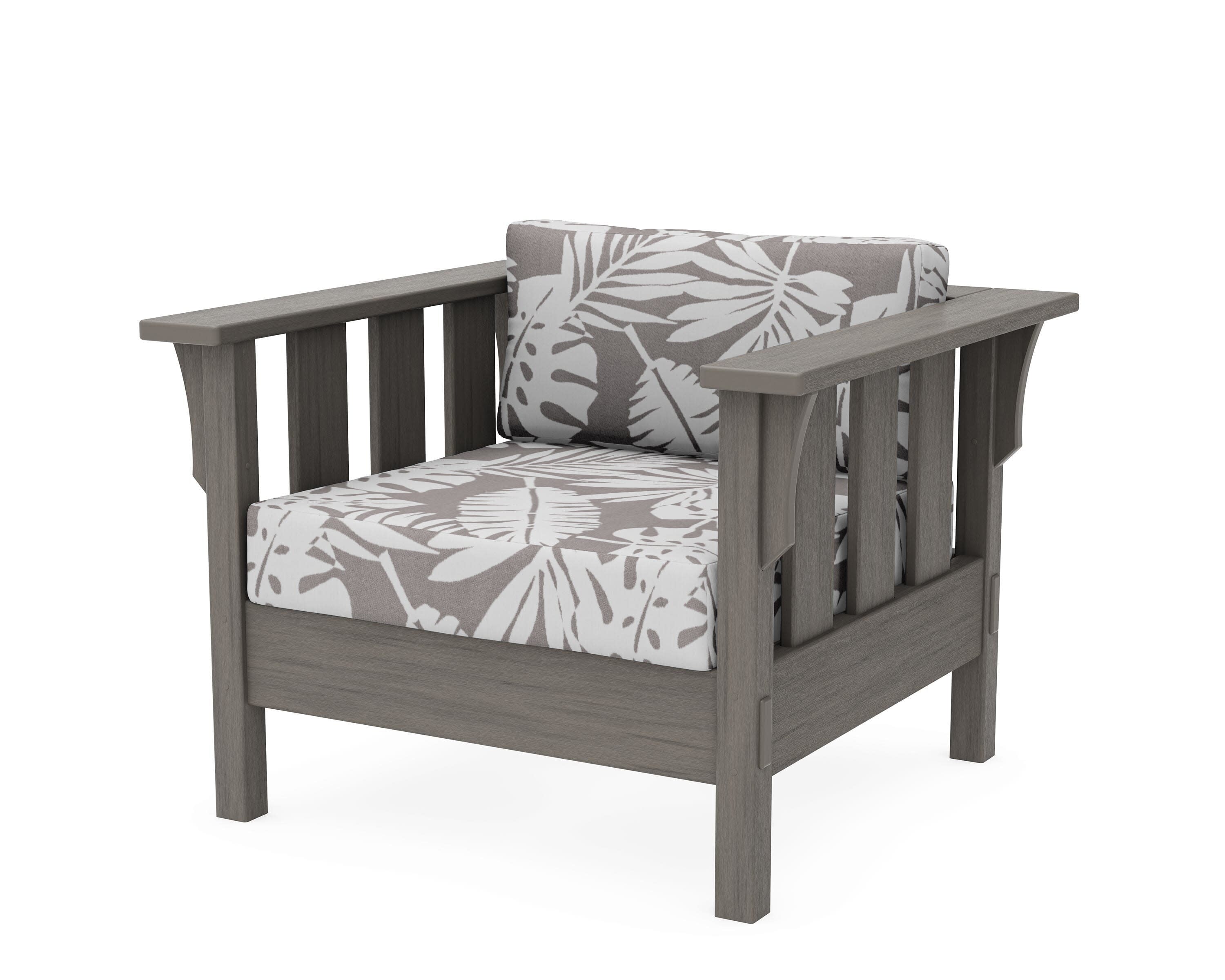 Acadia Deep Seating Chair in Driftwood / Leaf Grey Mist