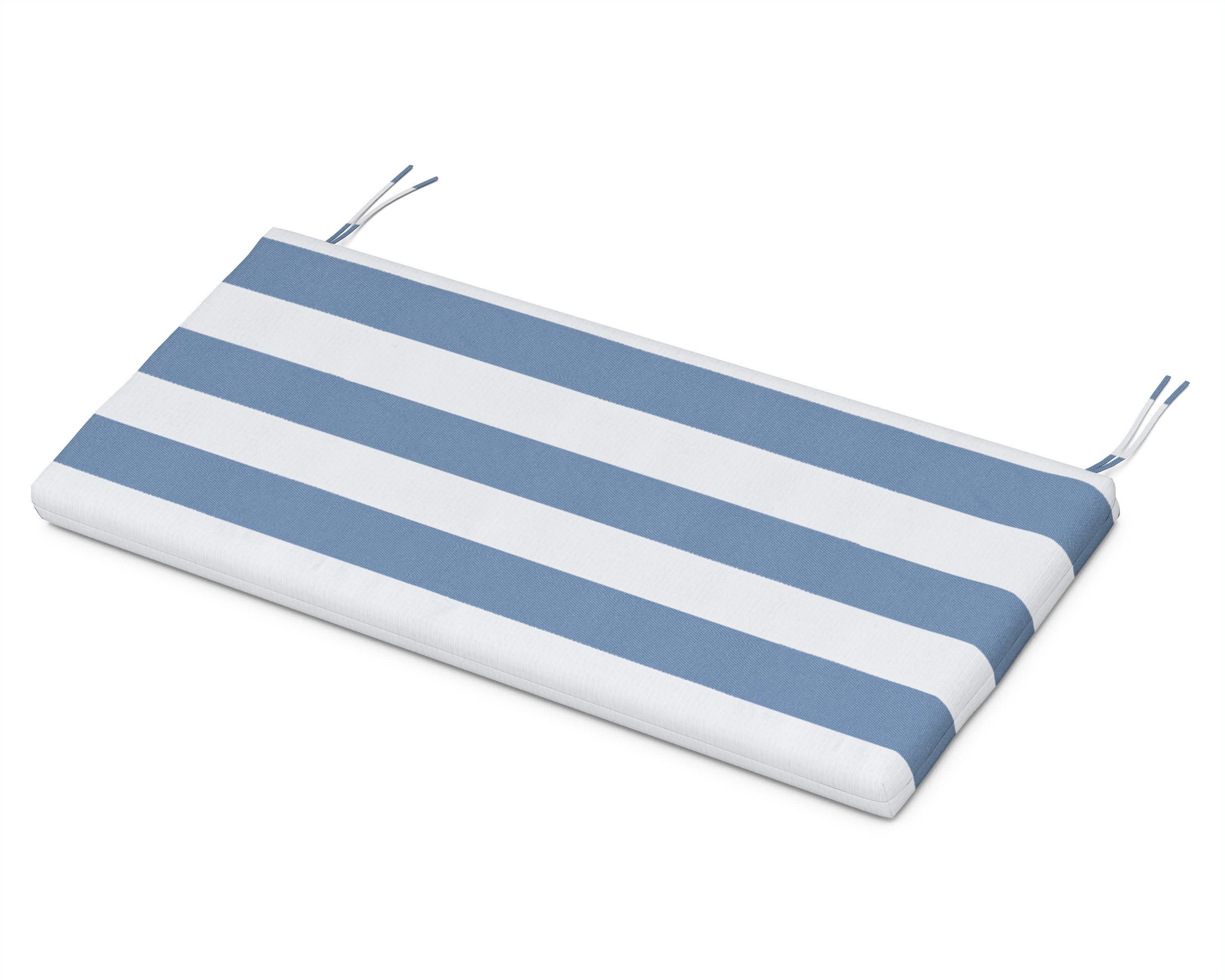 Bench Seat Cushion - 17"D x 40.5"W x 2.5"H in Cabana Stripe Sky Blue