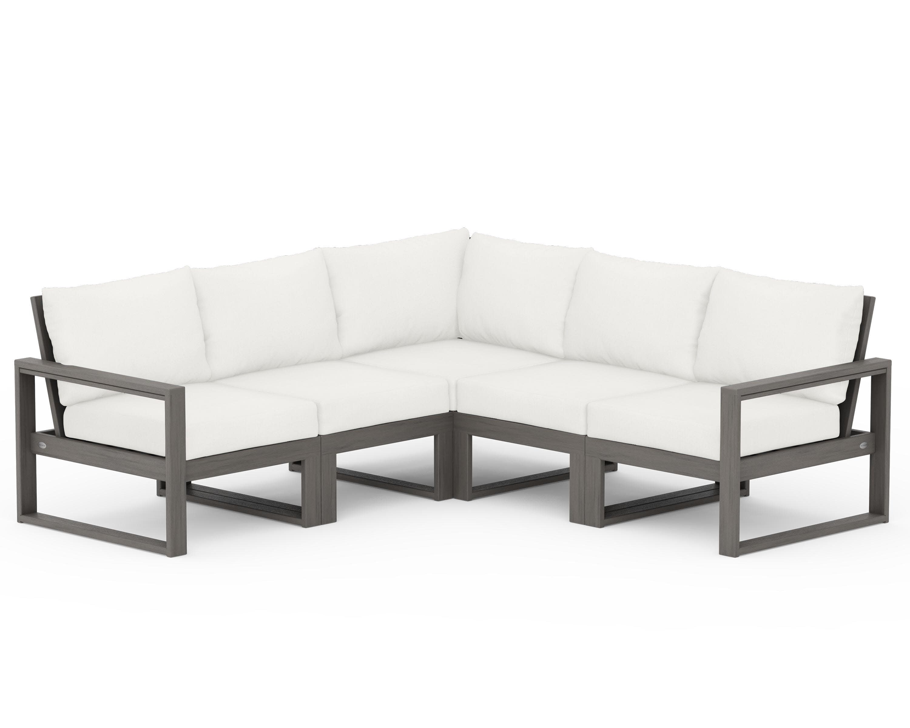 EDGE 5-Piece Modular Deep Seating Set in Driftwood / Natural Linen