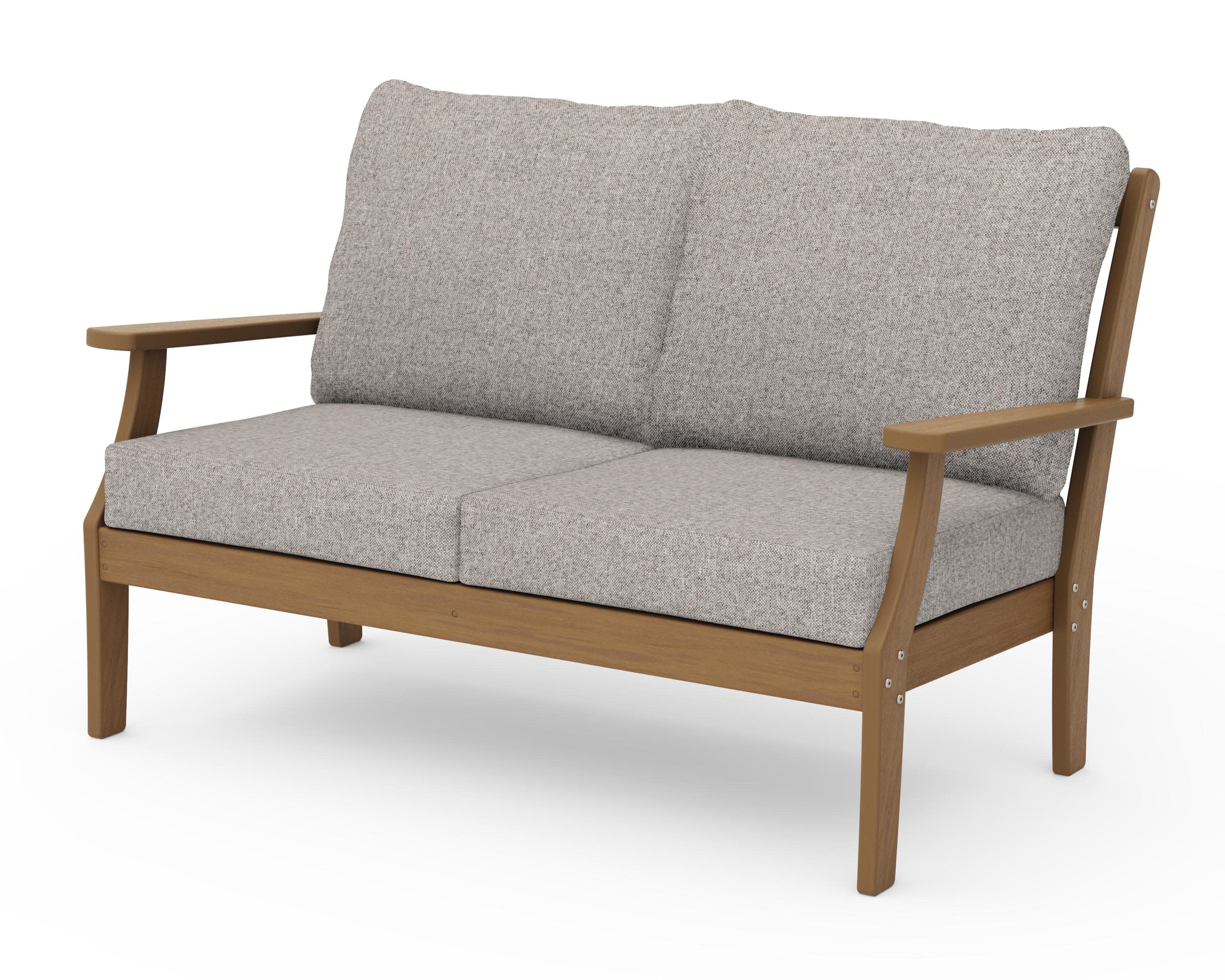 Braxton Deep Seating Loveseat in Natural / Weathered Tweed