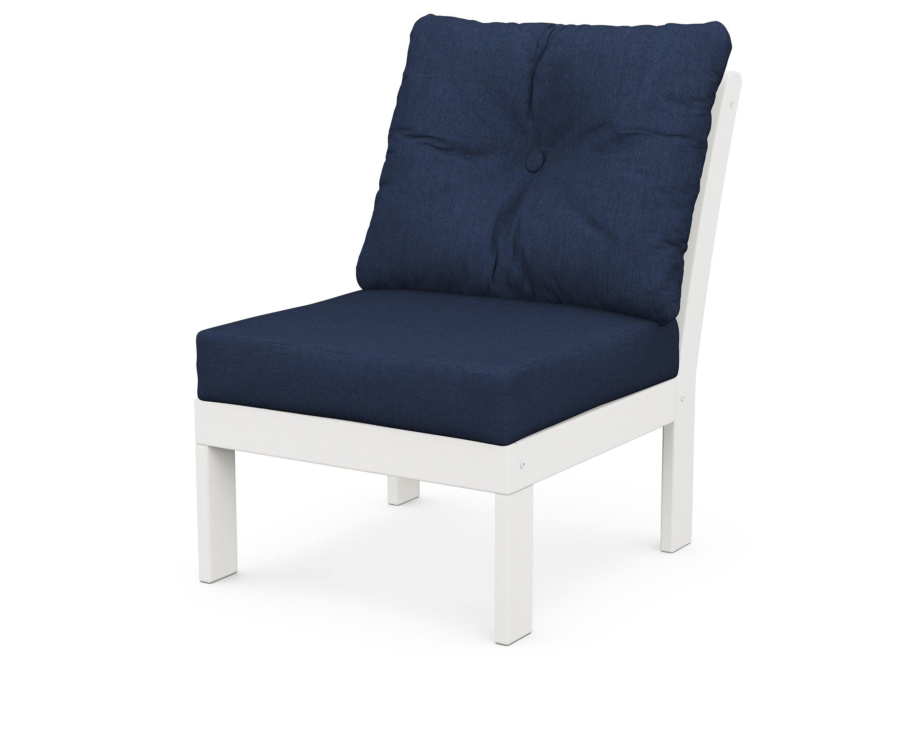 Vineyard Modular Armless Chair in Vintage White / Spectrum Indigo
