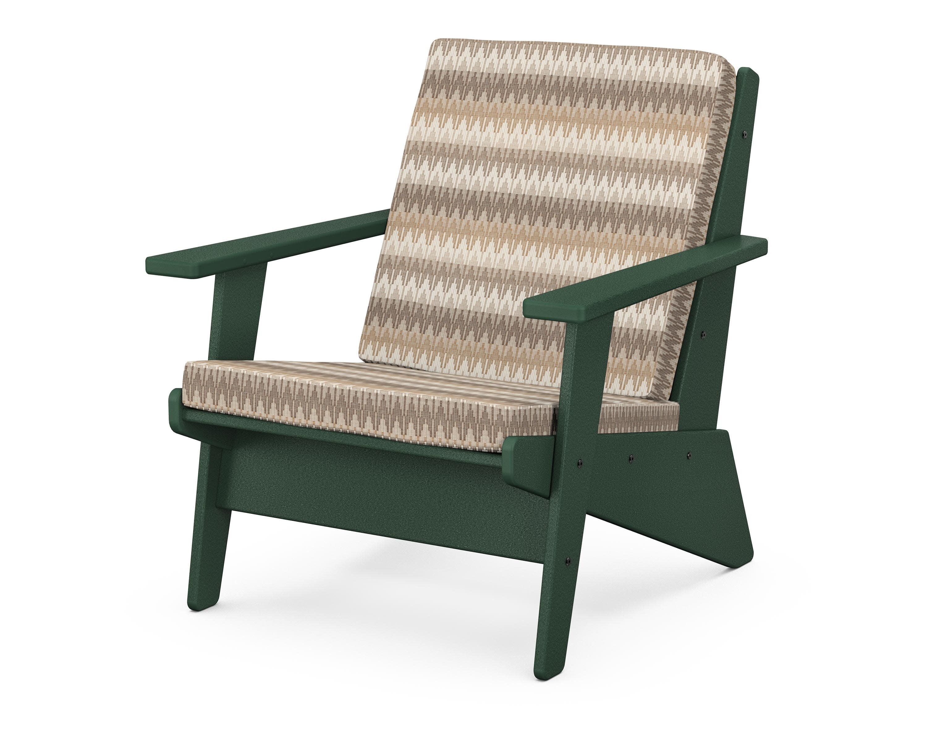 Riviera Modern Lounge Chair in Green / Valley Dune