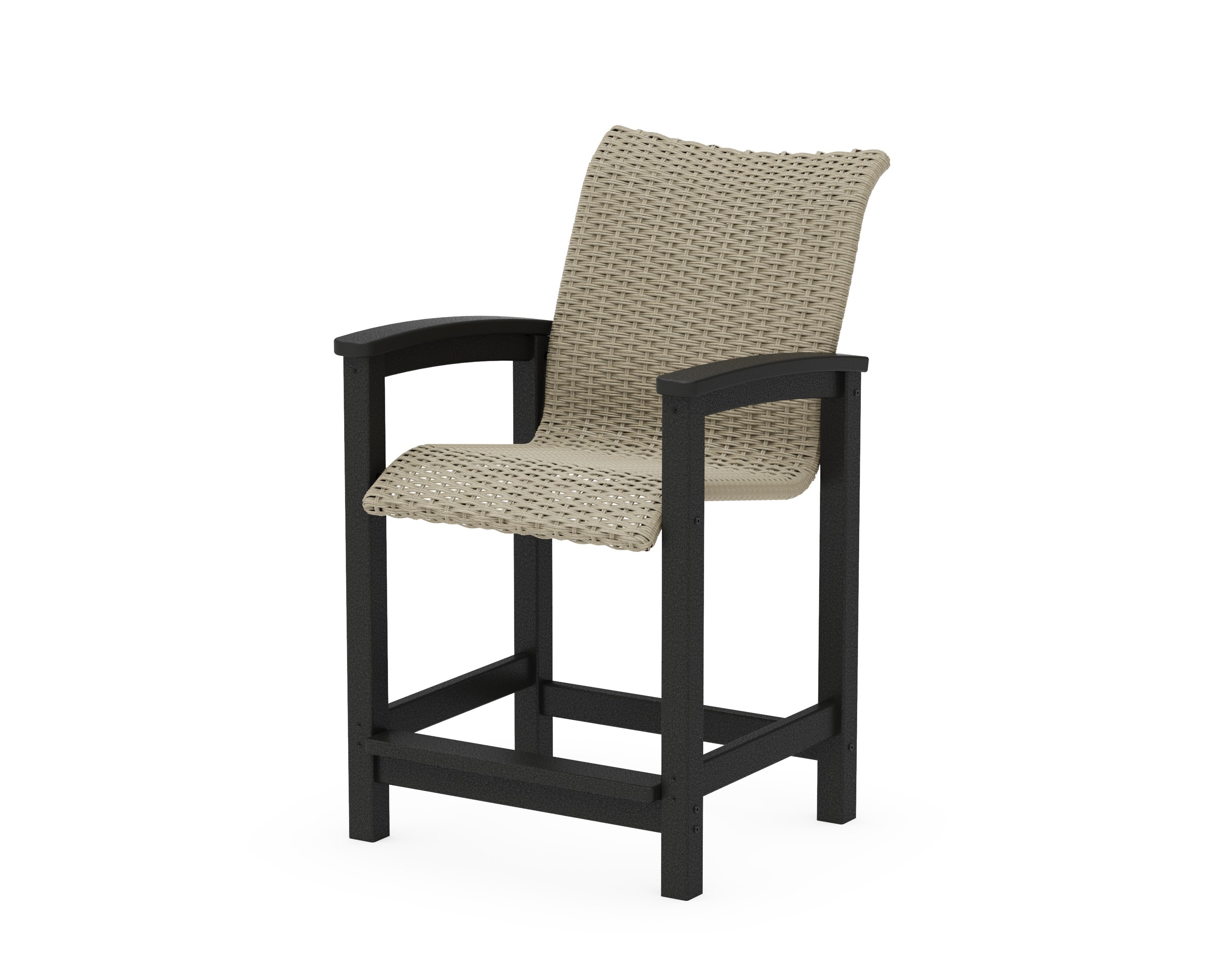 Coastal Woven Counter Chair in Black / Dune Grass