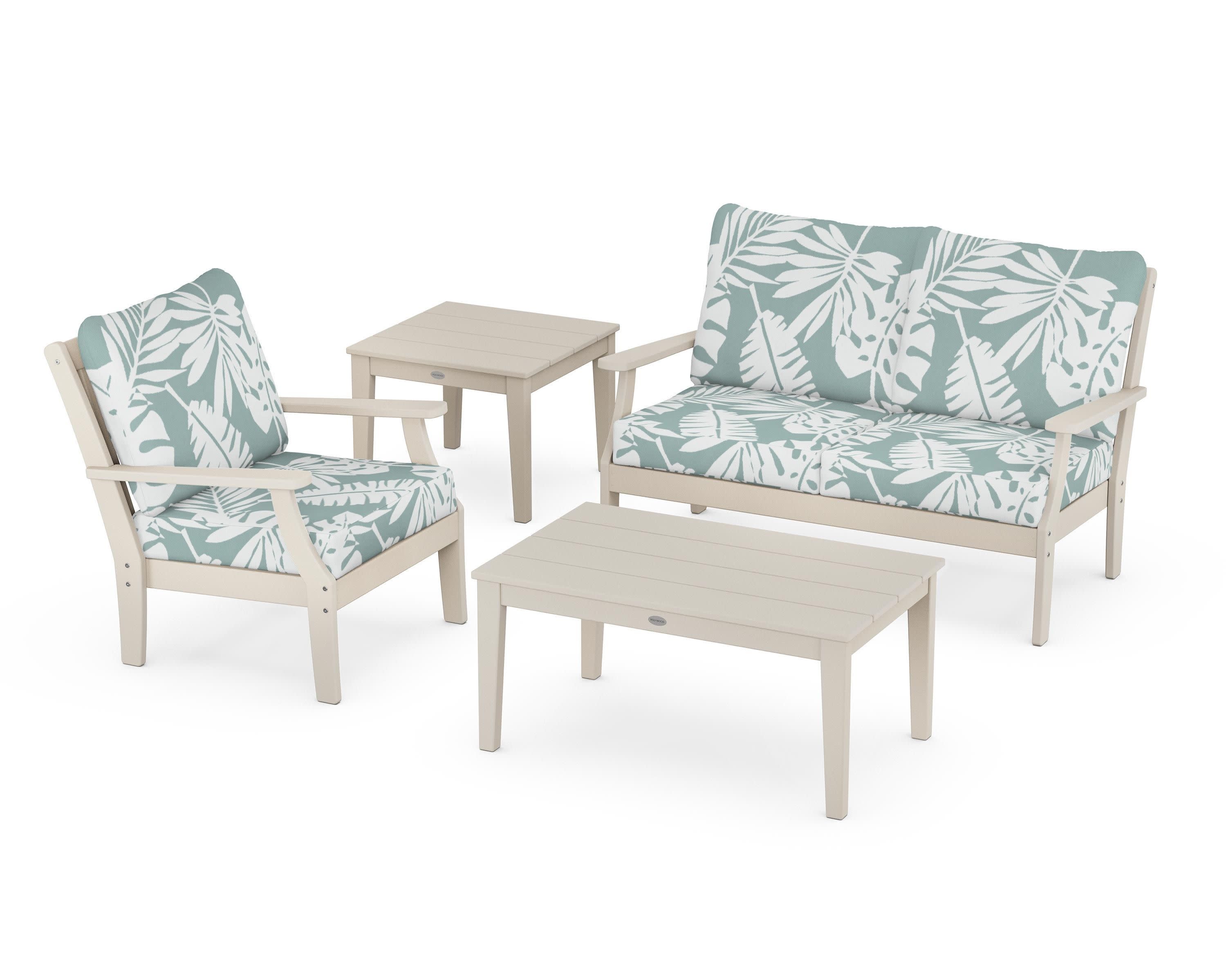 Braxton 4-Piece Deep Seating Set in Sand / Leaf Glacier Spa