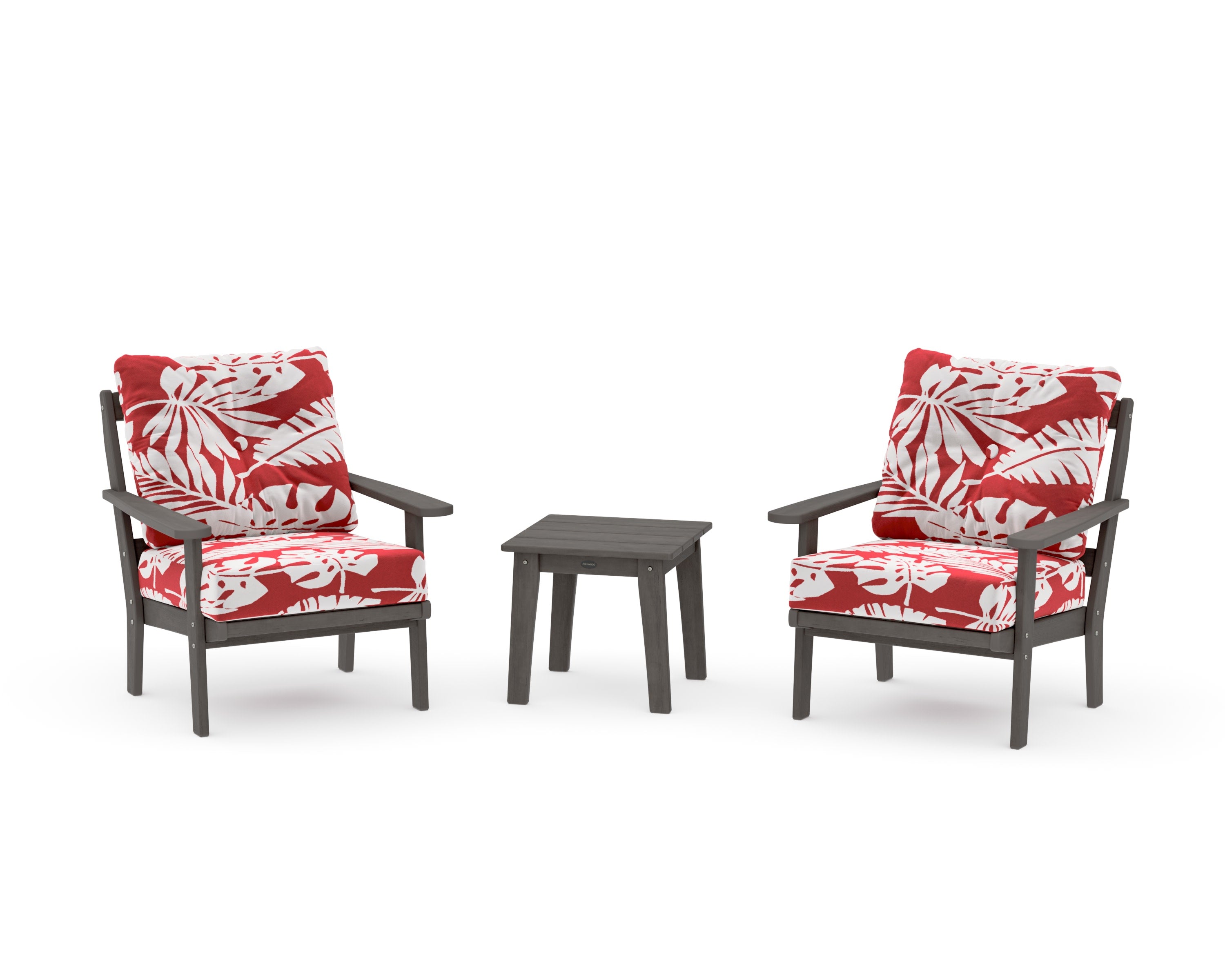 Mission 3-Piece Deep Seating Set in Driftwood / Leaf Crimson