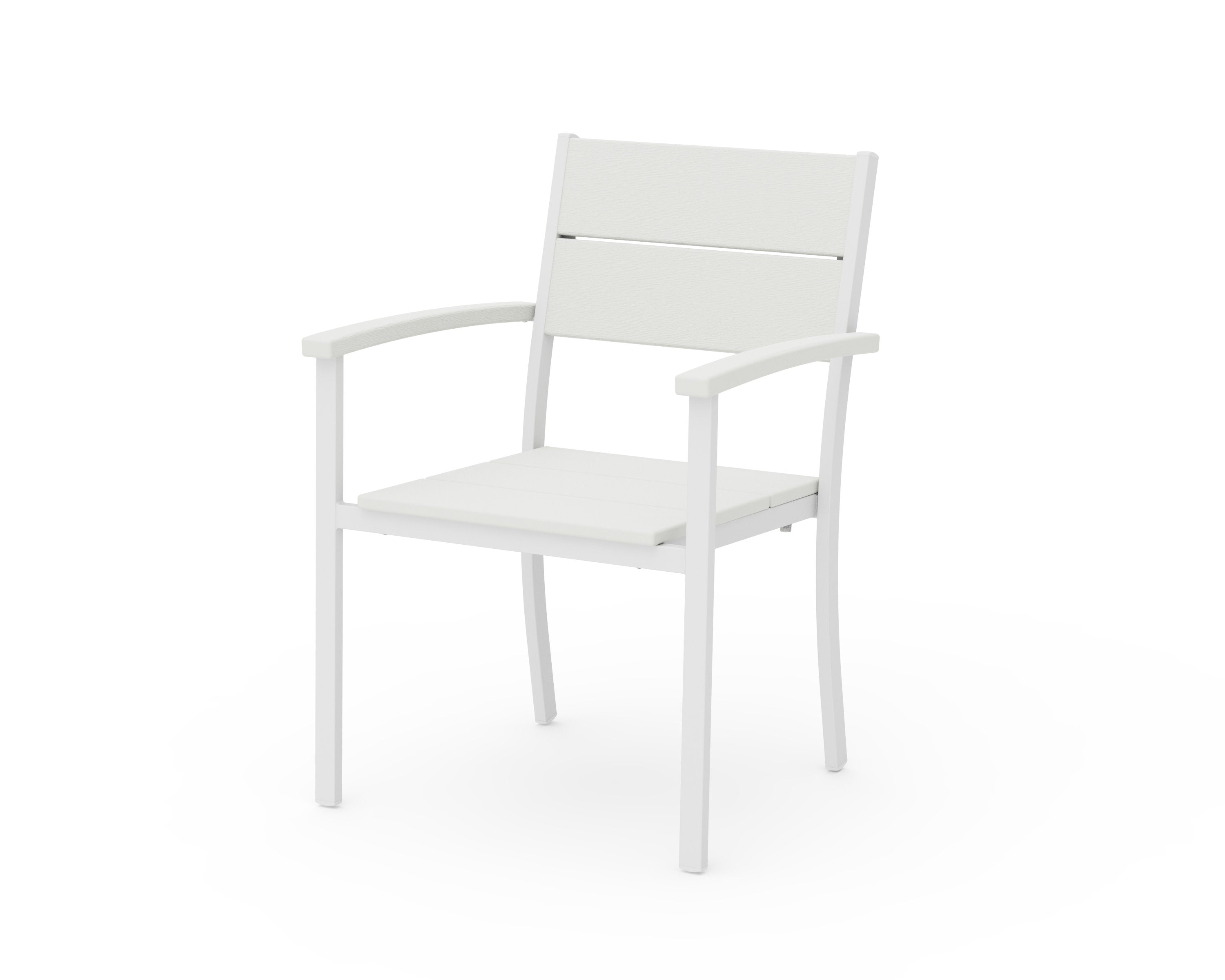 Main Street Stacking Dining Arm Chair in White / Vintage White