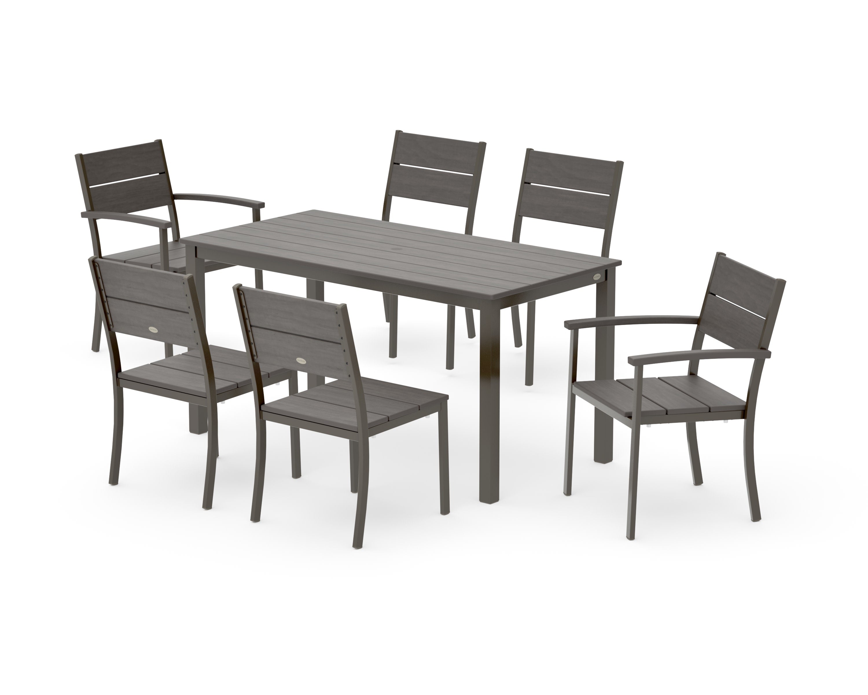 Main Street 7-Piece Dining Set in Bronze / Driftwood