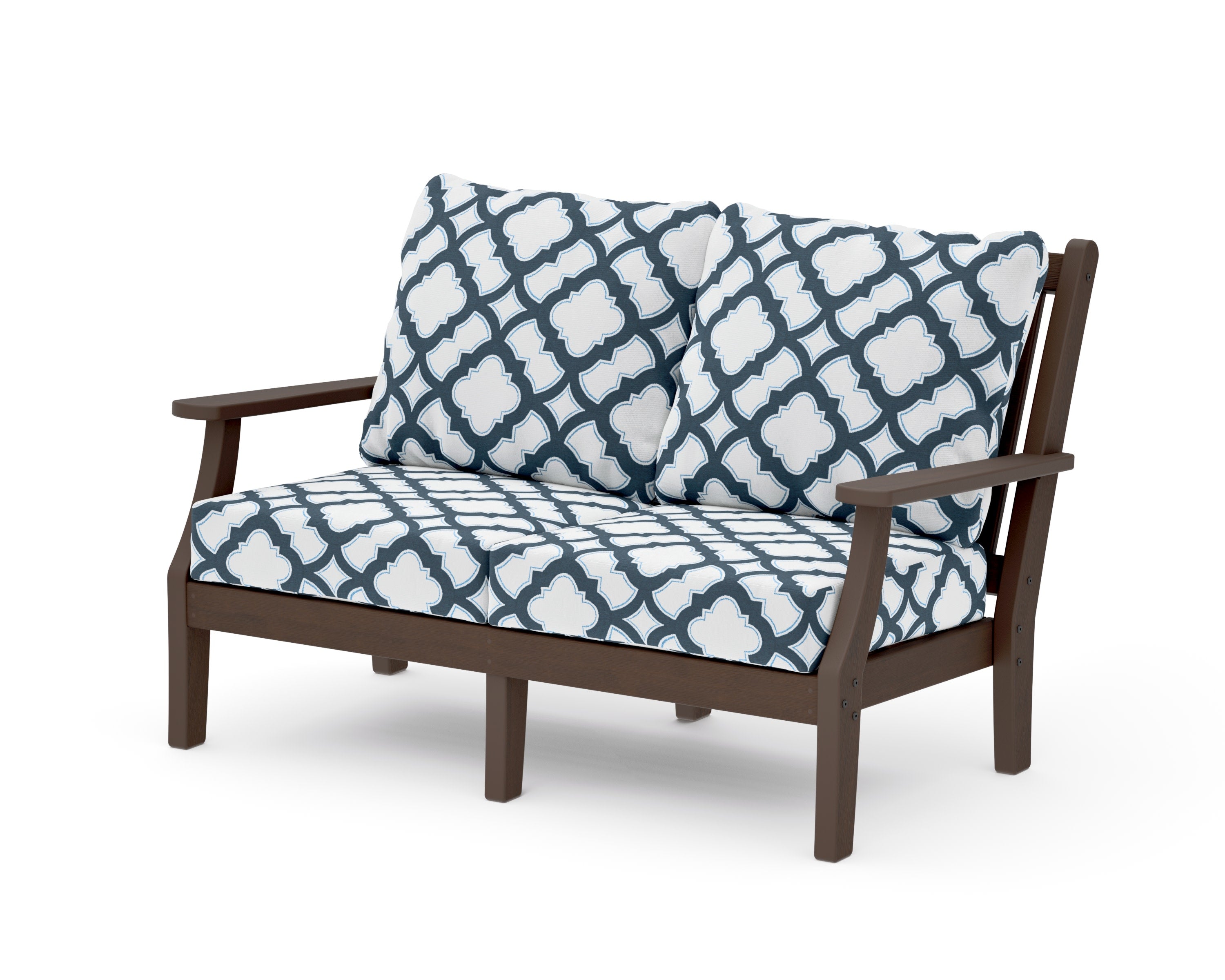 Wovendale Deep Seating Loveseat in Kona / Trellis Marine Indigo