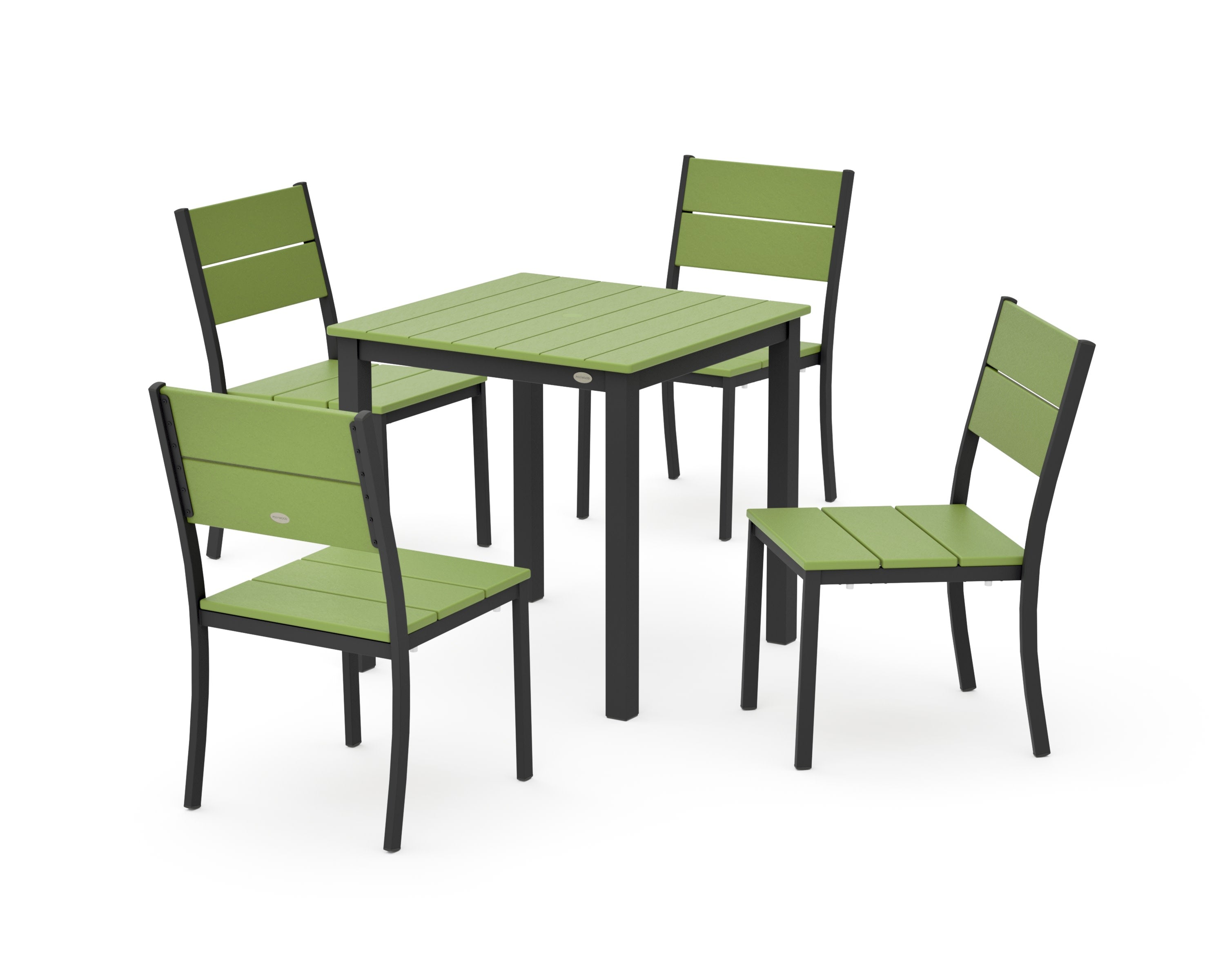 Main Street 5-Piece Square Dining Set- Small in Black / Lime