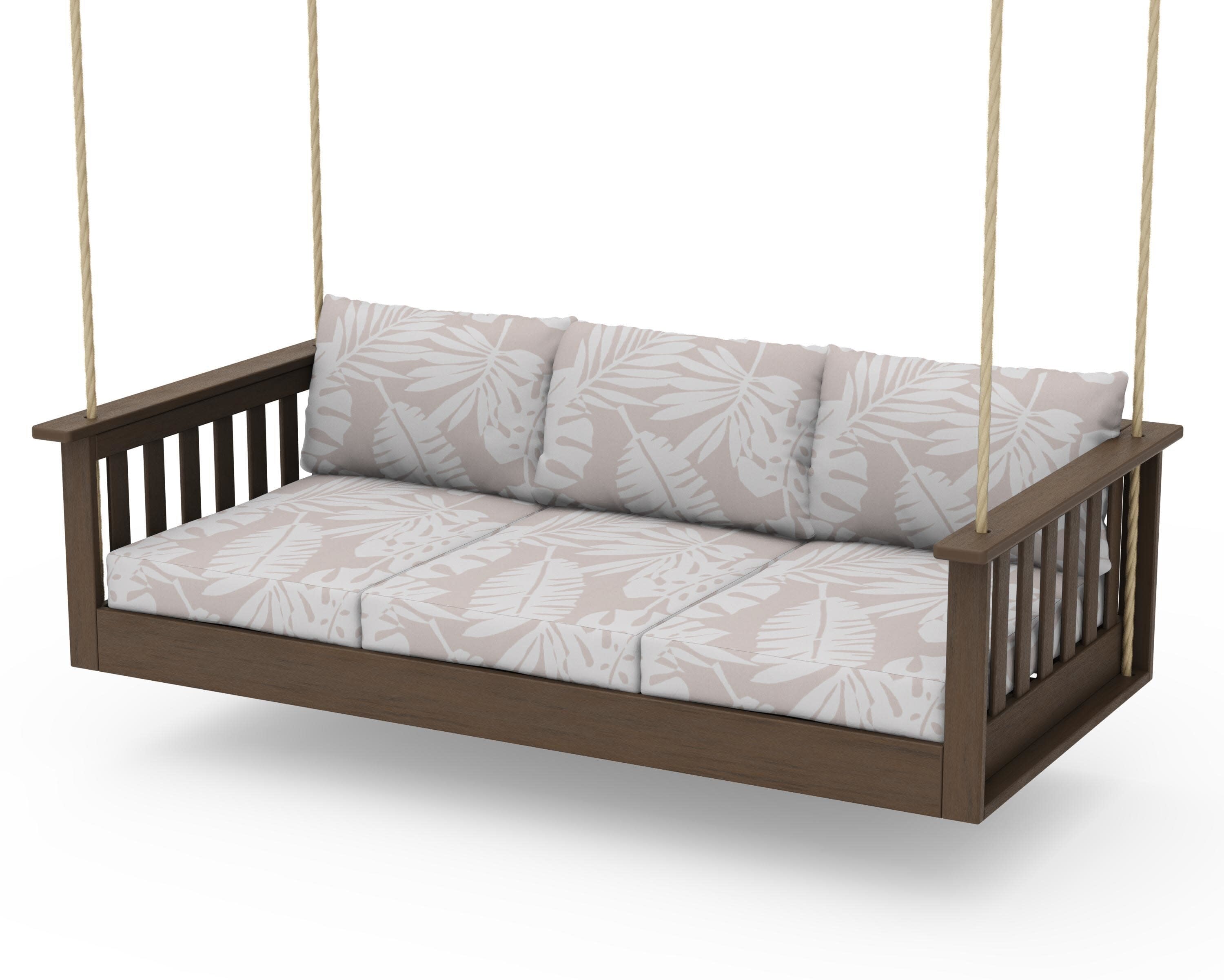 Vineyard Daybed Swing in Kona / Leaf Dune Burlap