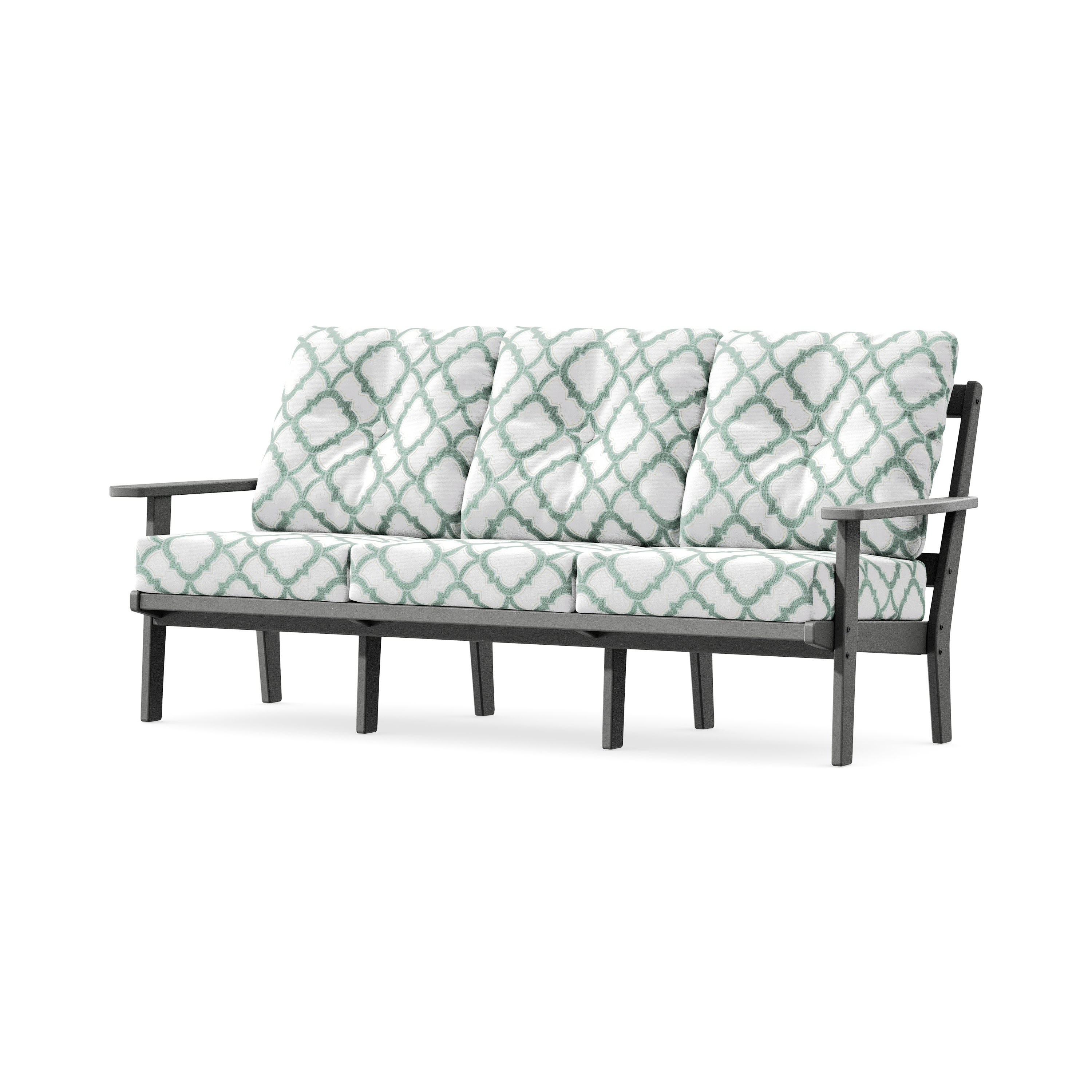 Oxford Deep Seating Sofa in Slate Grey / Trellis Glacier Spa