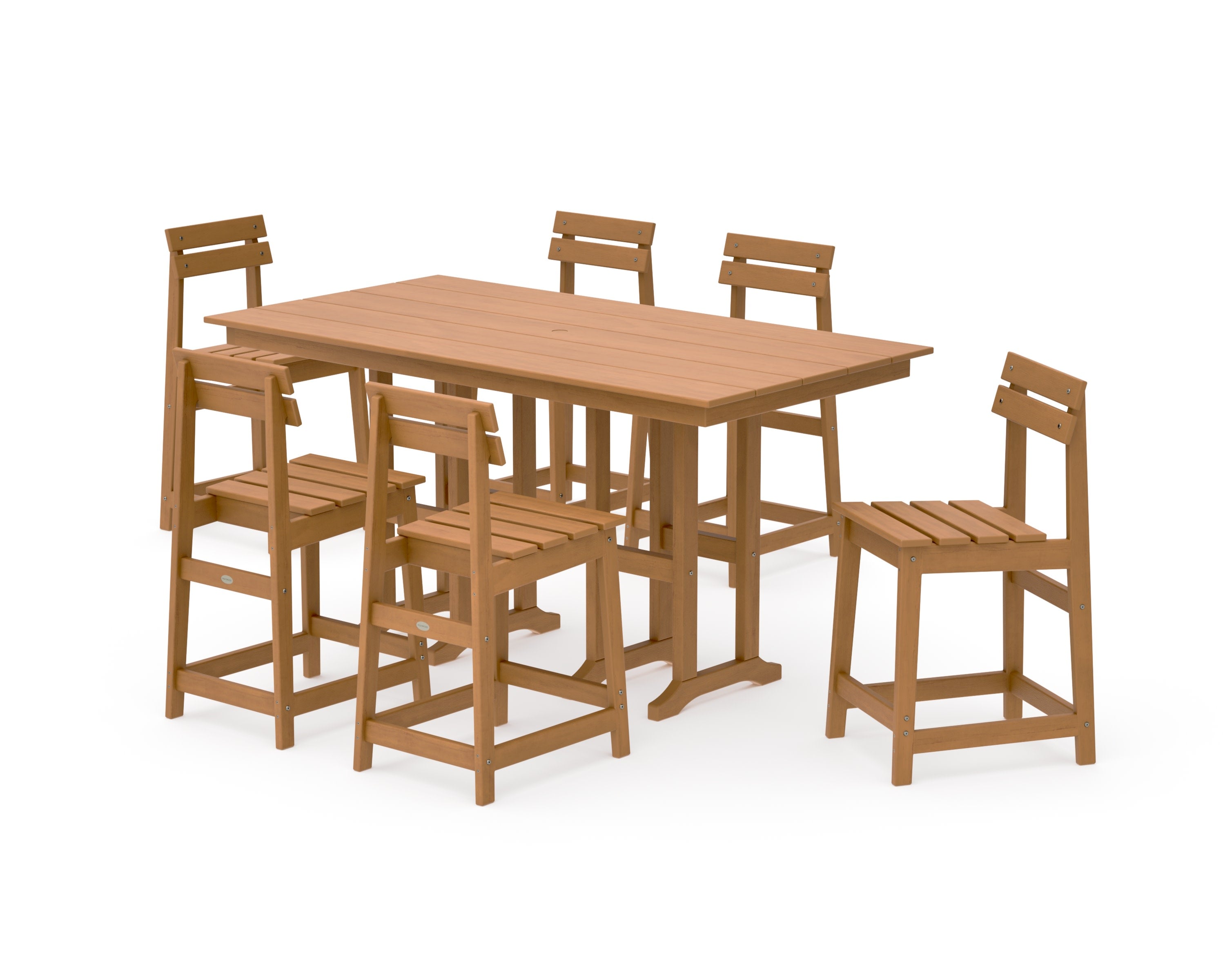 Modern Studio Plaza Counter Chair 7-Piece Set in Natural