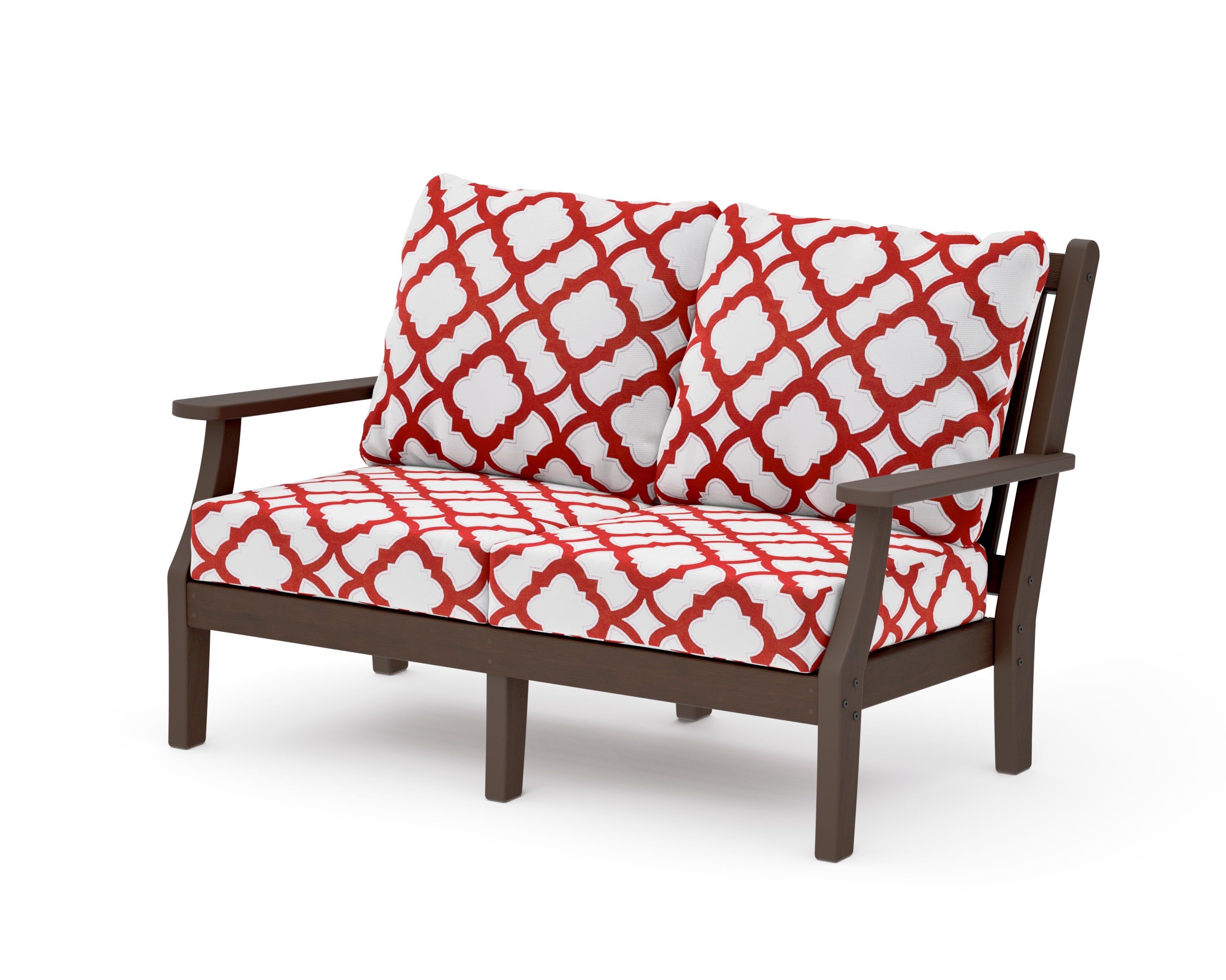 Wovendale Deep Seating Loveseat in Kona / Trellis Crimson