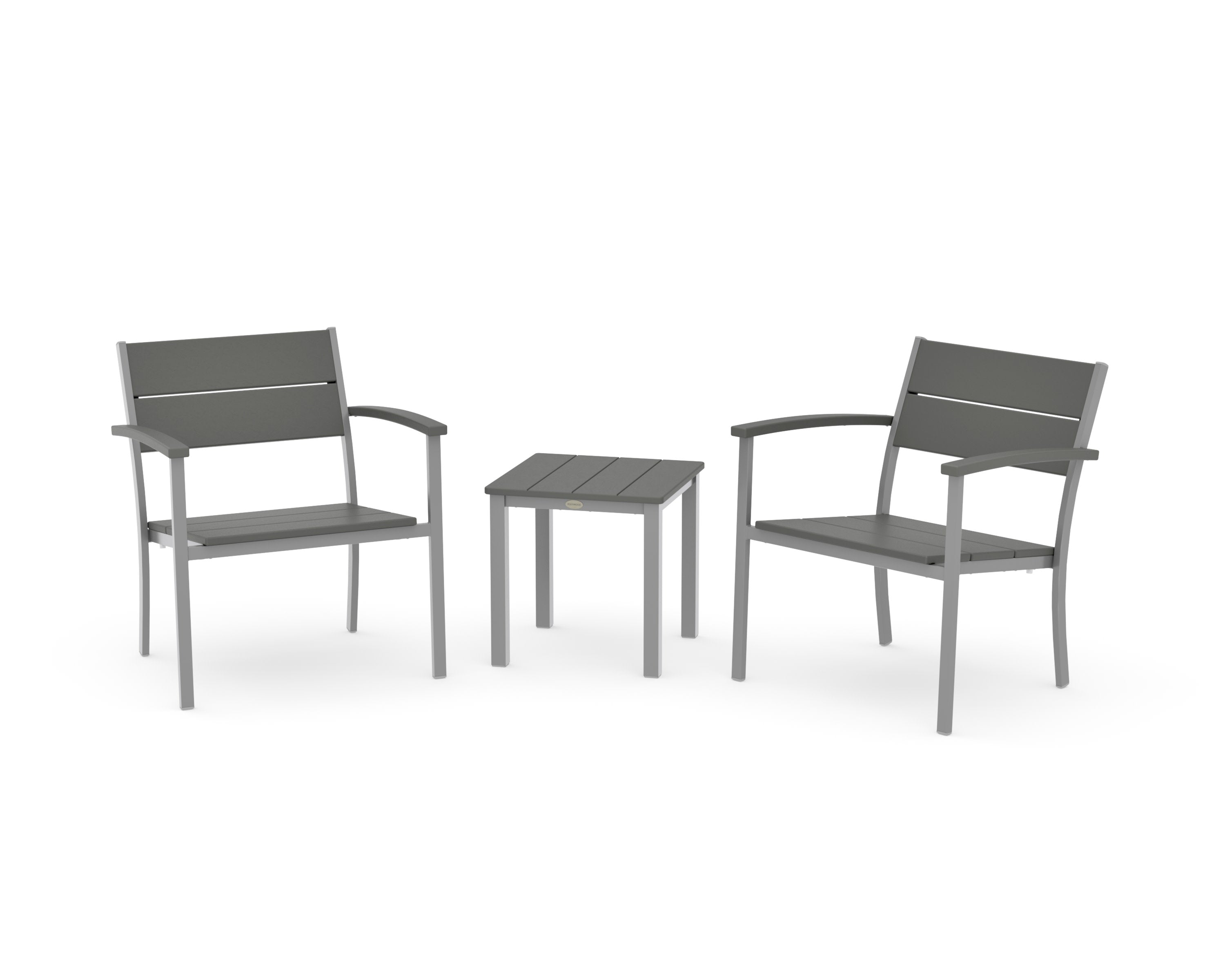 Main Street 3-Piece Lounge Chair Set in Silver / Slate Grey