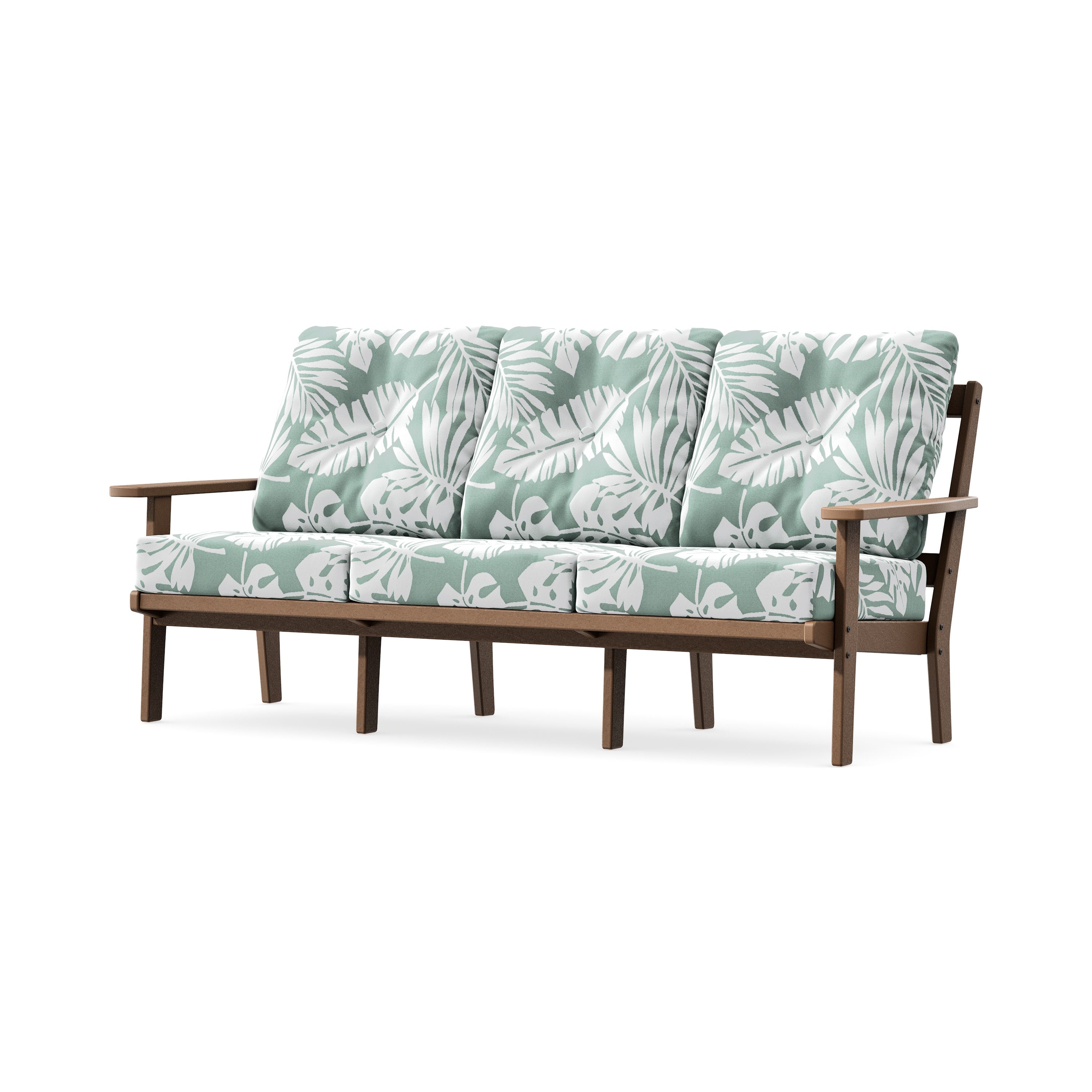 Oxford Deep Seating Sofa in Teak / Leaf Glacier Spa