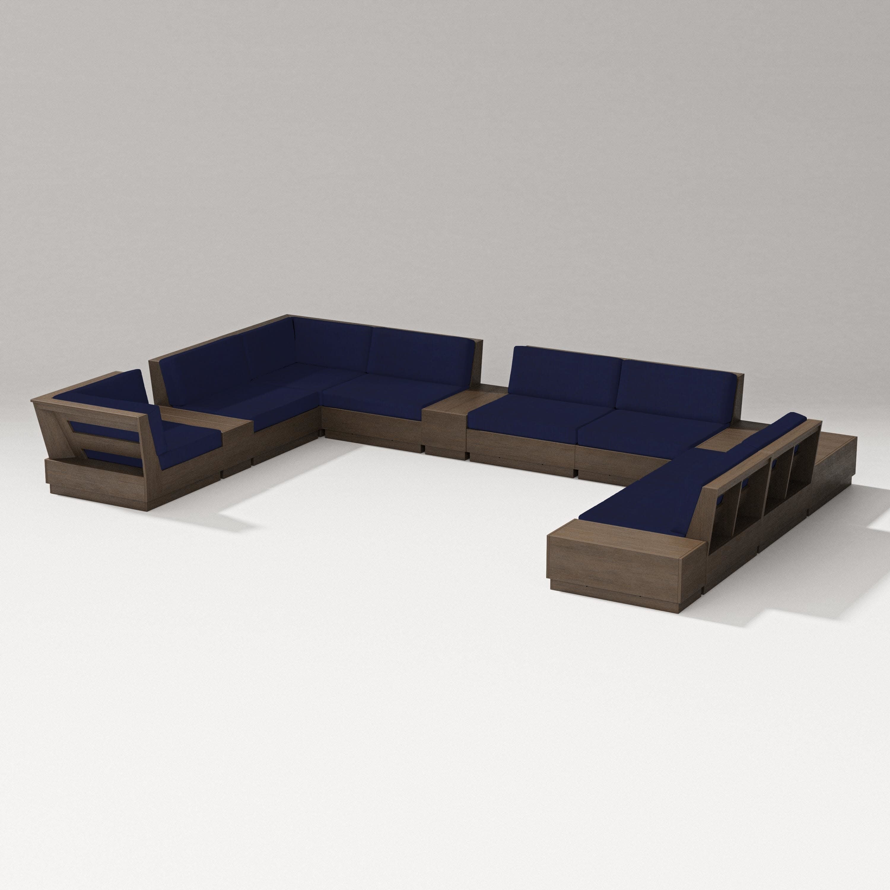 Elevate 12-Piece Conversation Sectional Set in Kona / Navy