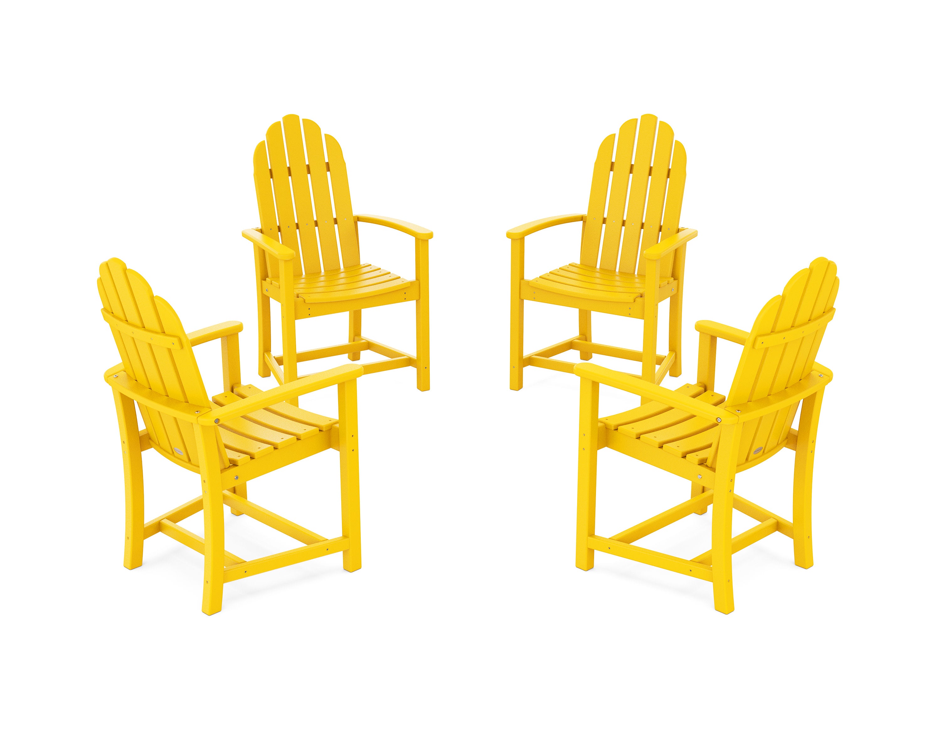 Classic 4-Piece Upright Adirondack Conversation Set in Lemon