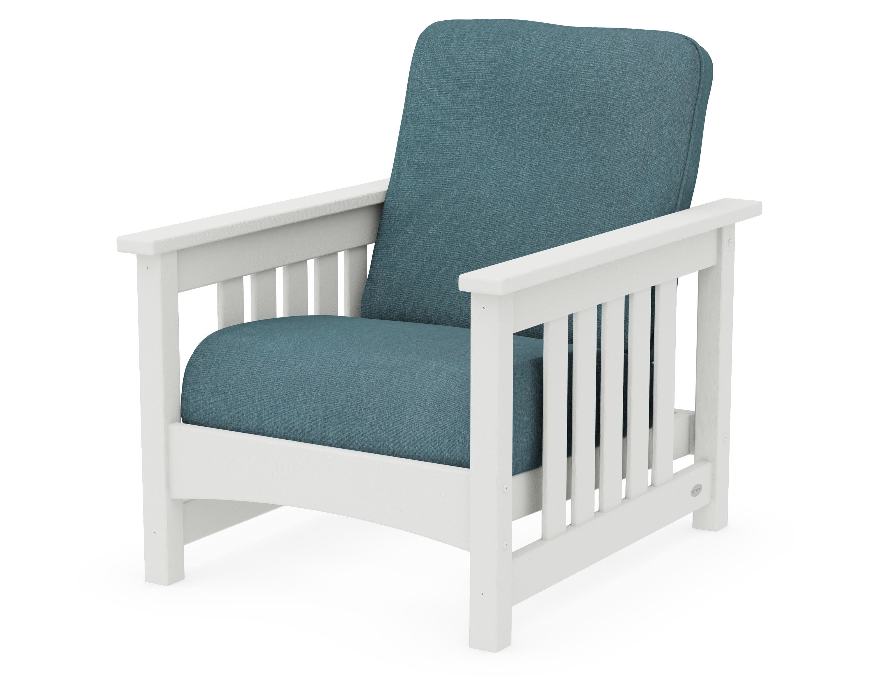 Club Mission Chair in Vintage White / Ocean Teal