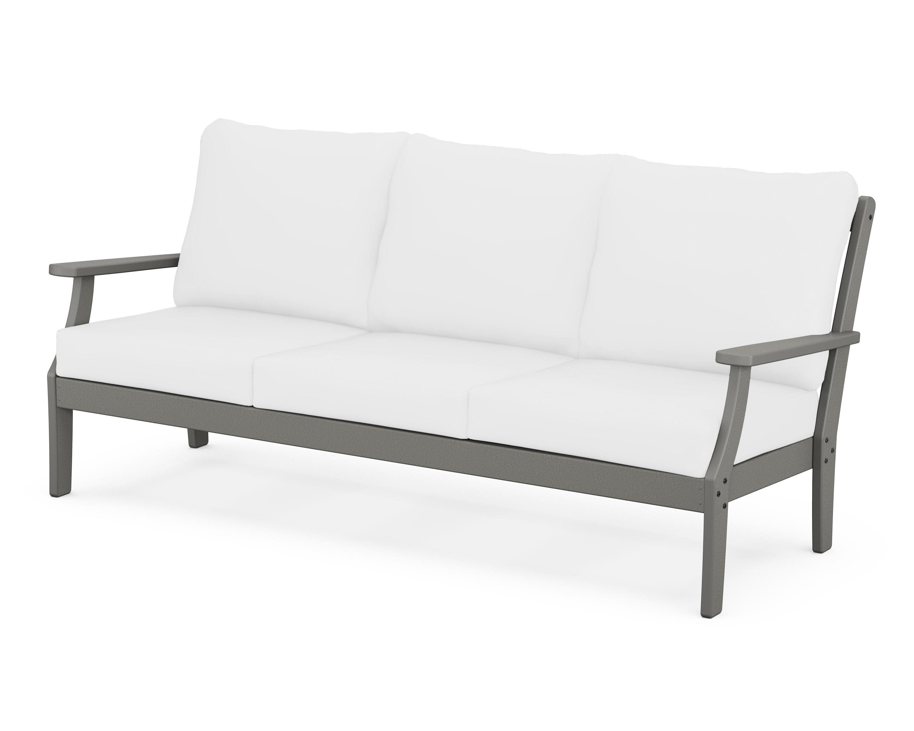 Braxton Deep Seating Sofa in Slate Grey / Natural